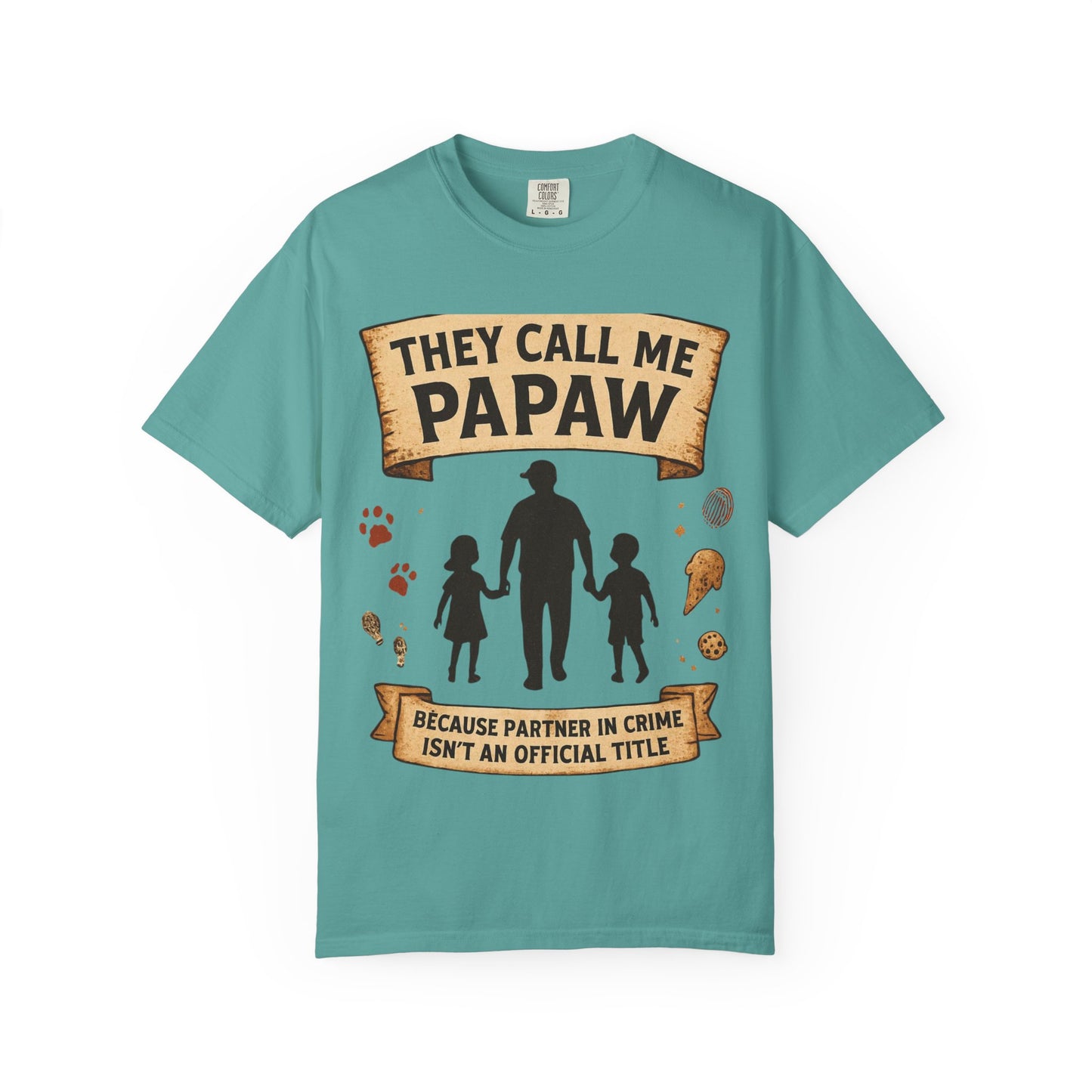 They Call Me Papaw T-Shirt | Papaw Grandpa Silhouette, Partner in Crime Design