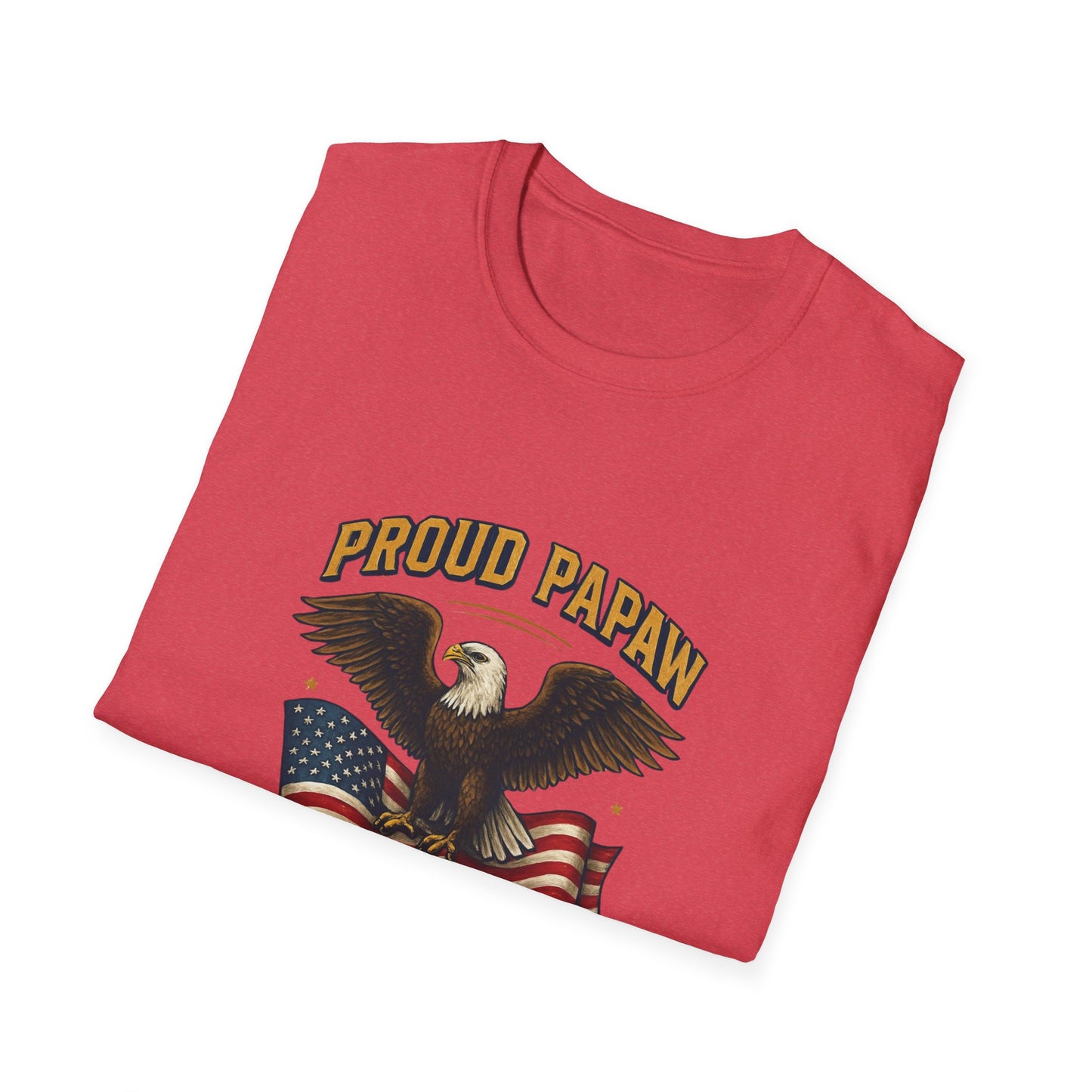 Proud Papaw Eagle United States Army T-Shirt | Patriotic Flag Veteran Tee