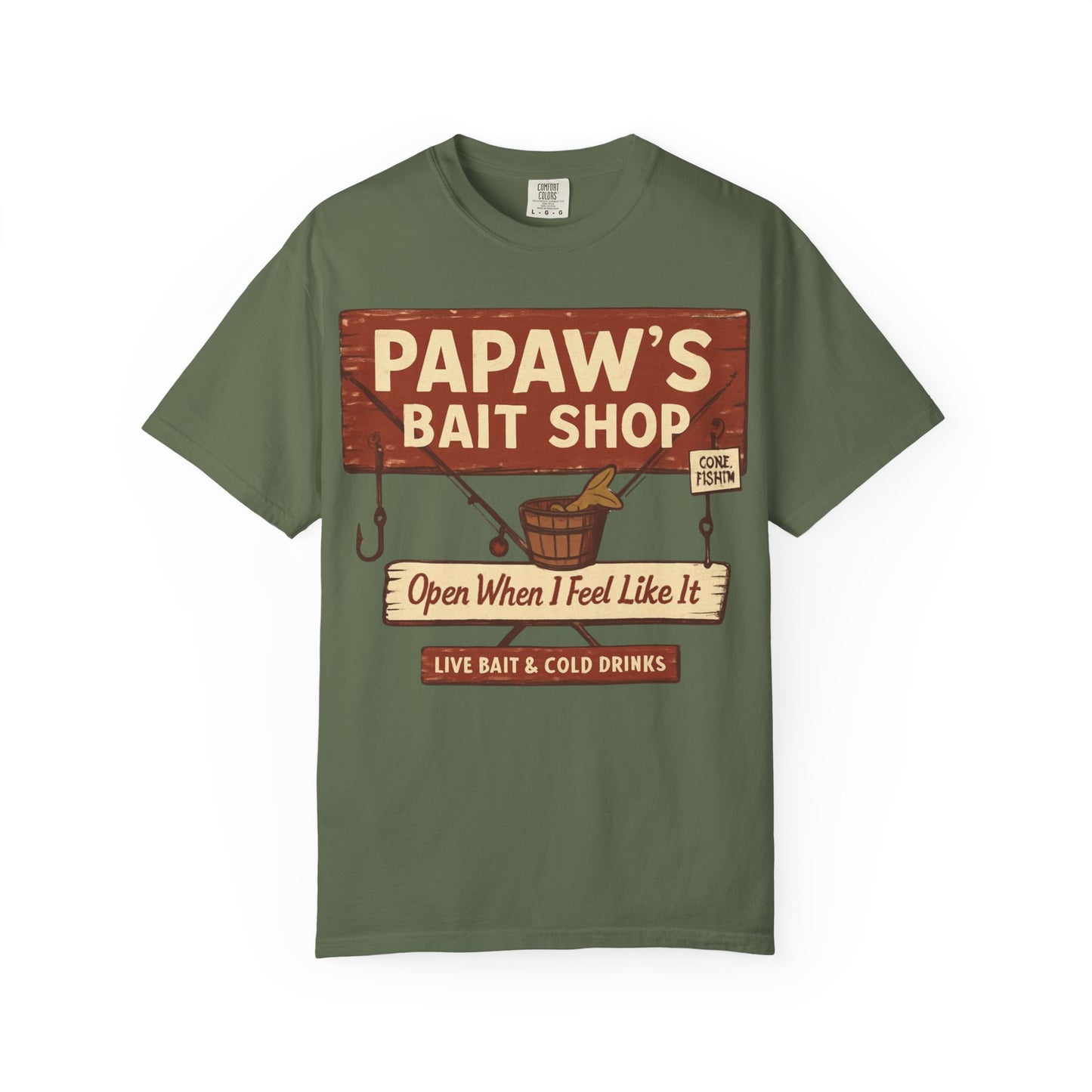 Papaw's Bait Shop sign T-Shirt | Fishing vintage sign, Live bait & cold drinks