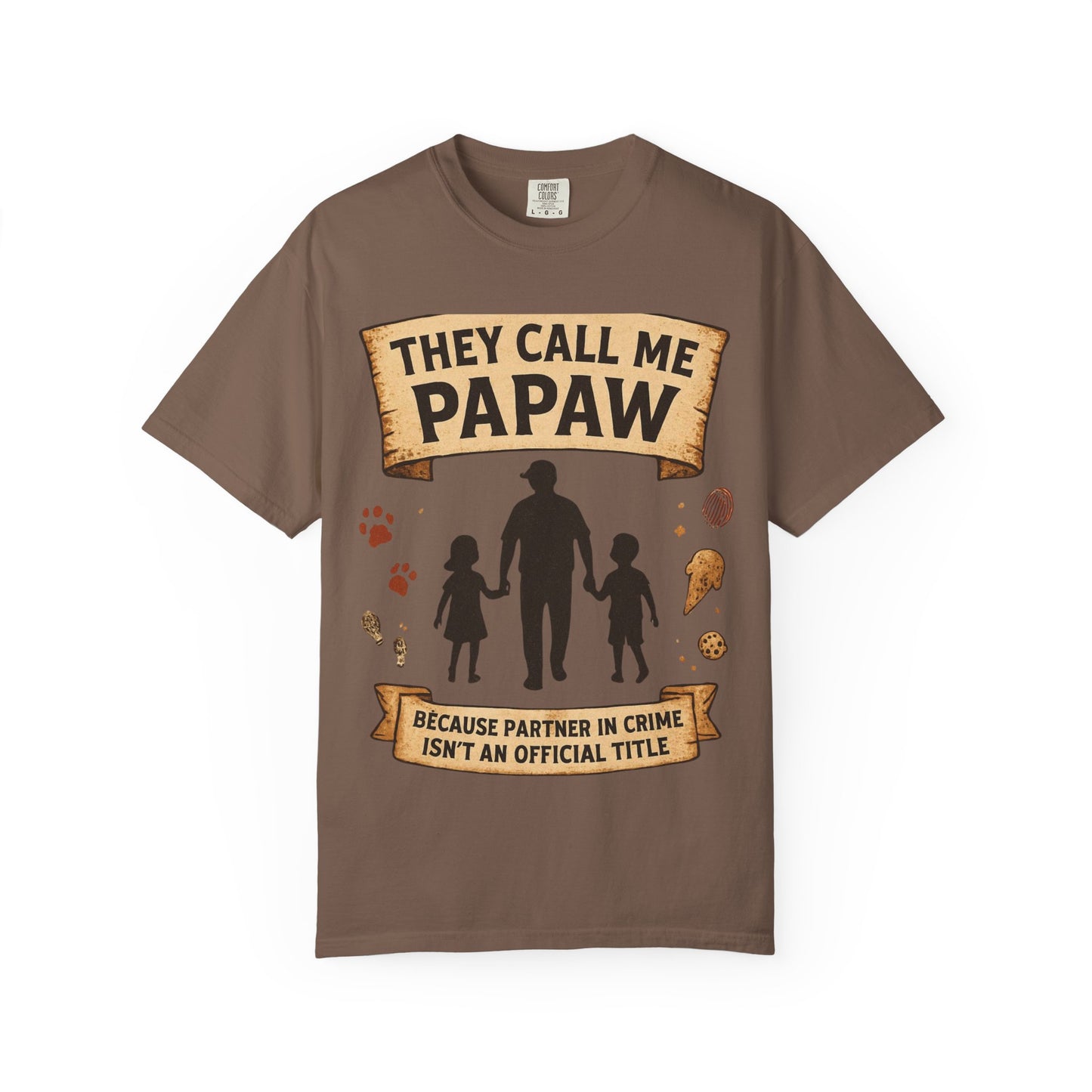 They Call Me Papaw T-Shirt | Papaw Grandpa Silhouette, Partner in Crime Design