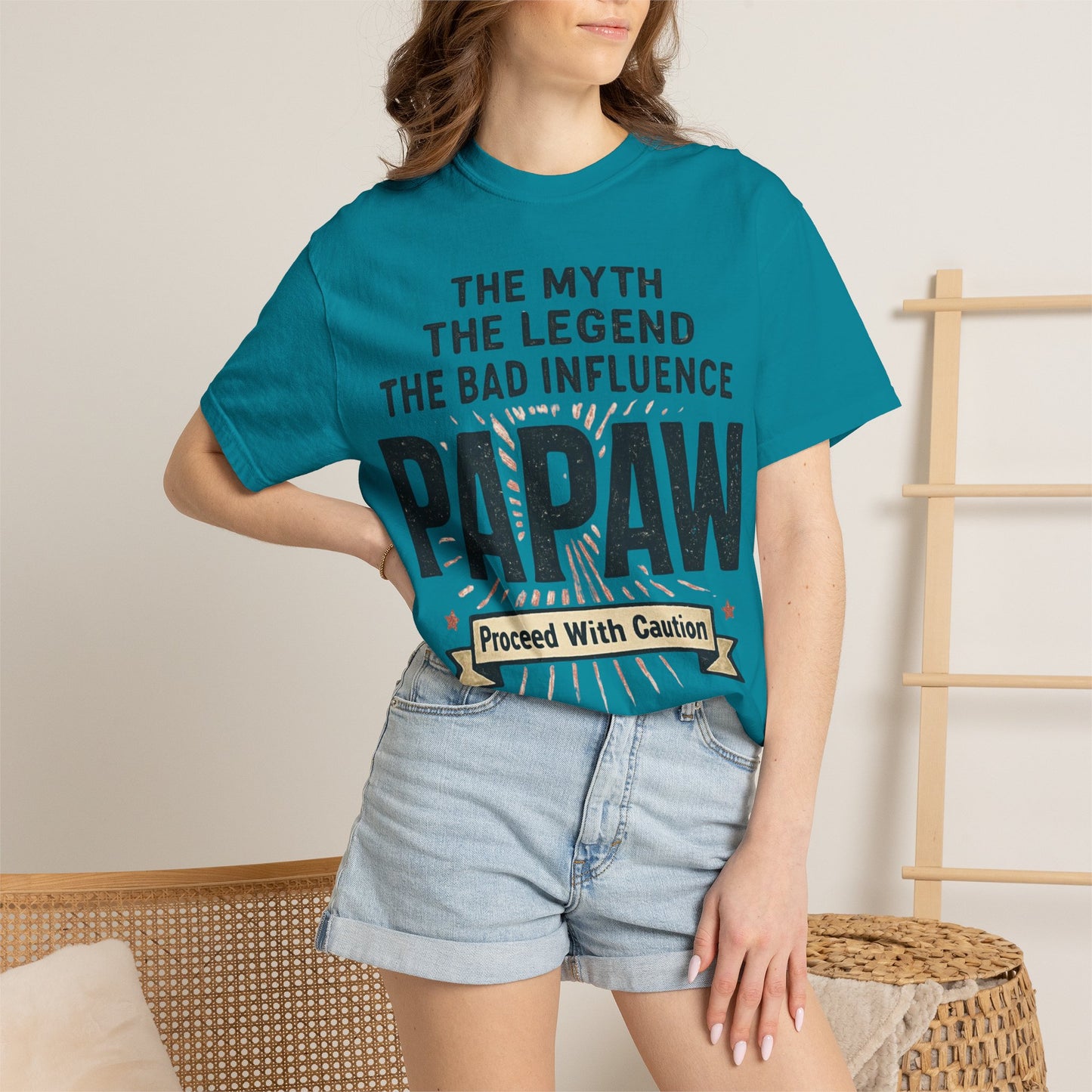 The Myth The Legend The Bad Influence Papaw T-Shirt | Proceed With Caution