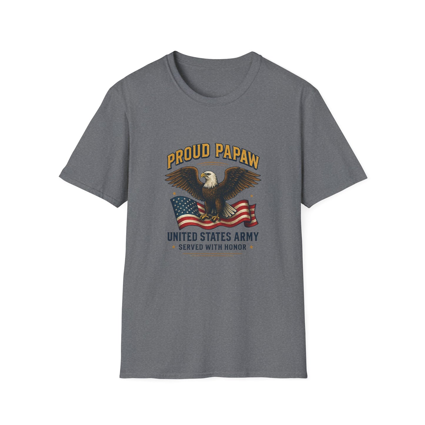 Proud Papaw Eagle United States Army T-Shirt | Patriotic Flag Veteran Tee