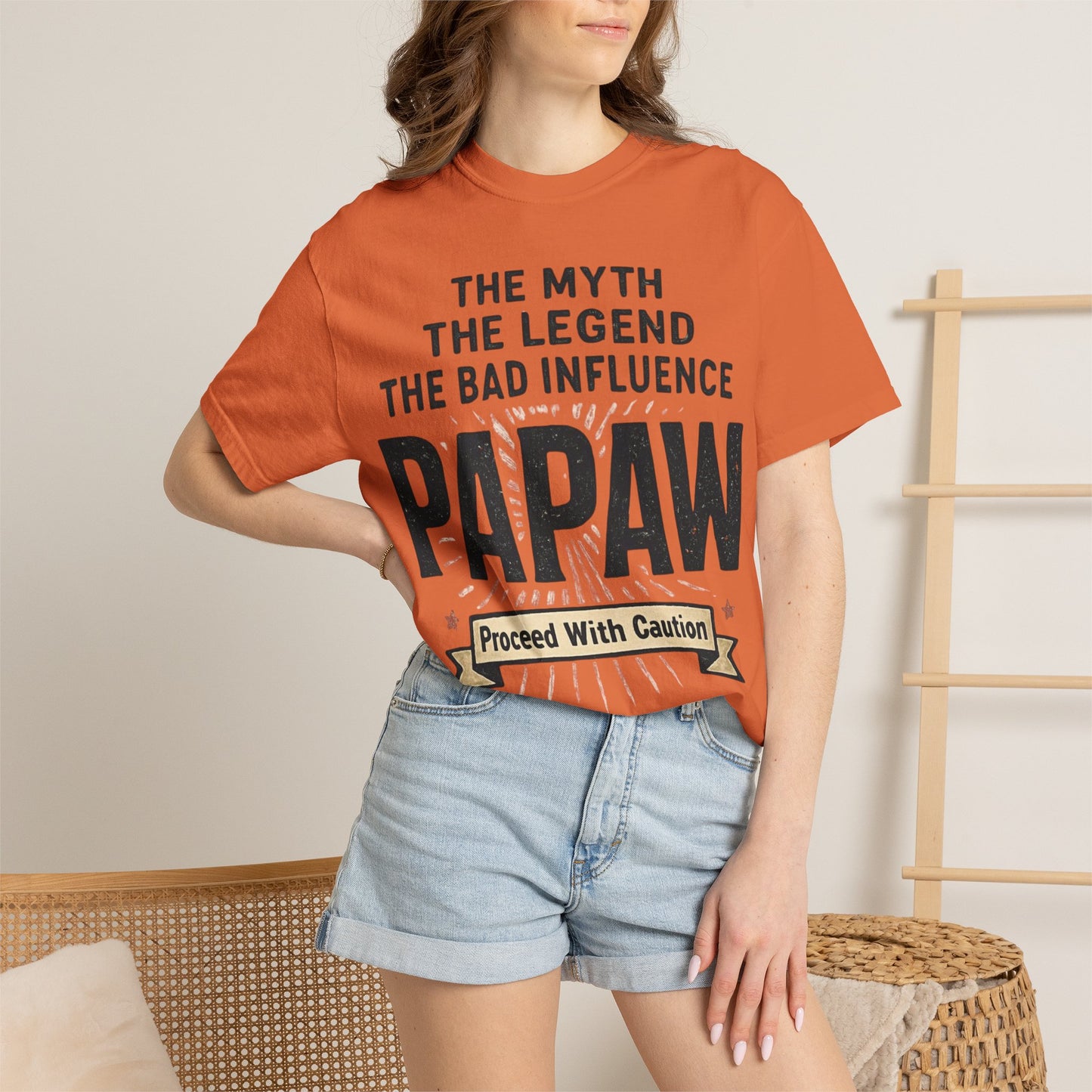 The Myth The Legend The Bad Influence Papaw T-Shirt | Proceed With Caution