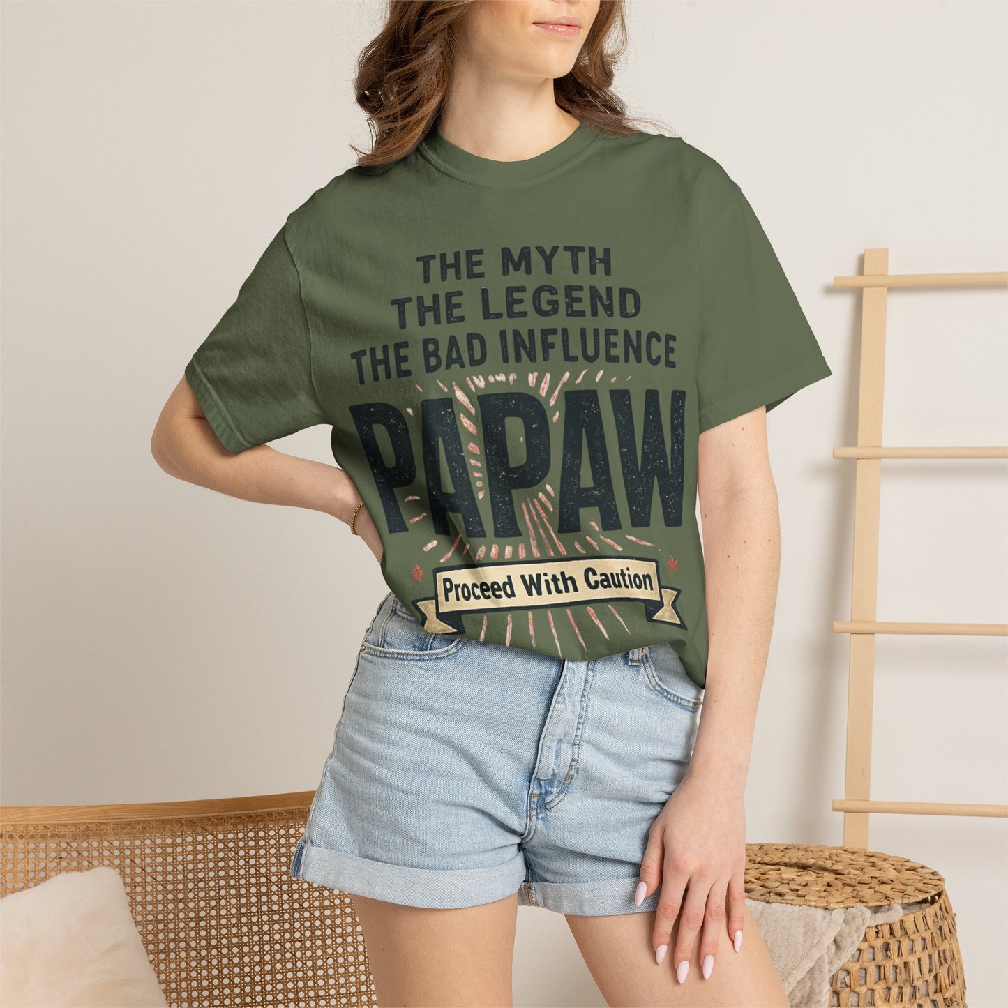 The Myth The Legend The Bad Influence Papaw T-Shirt | Proceed With Caution