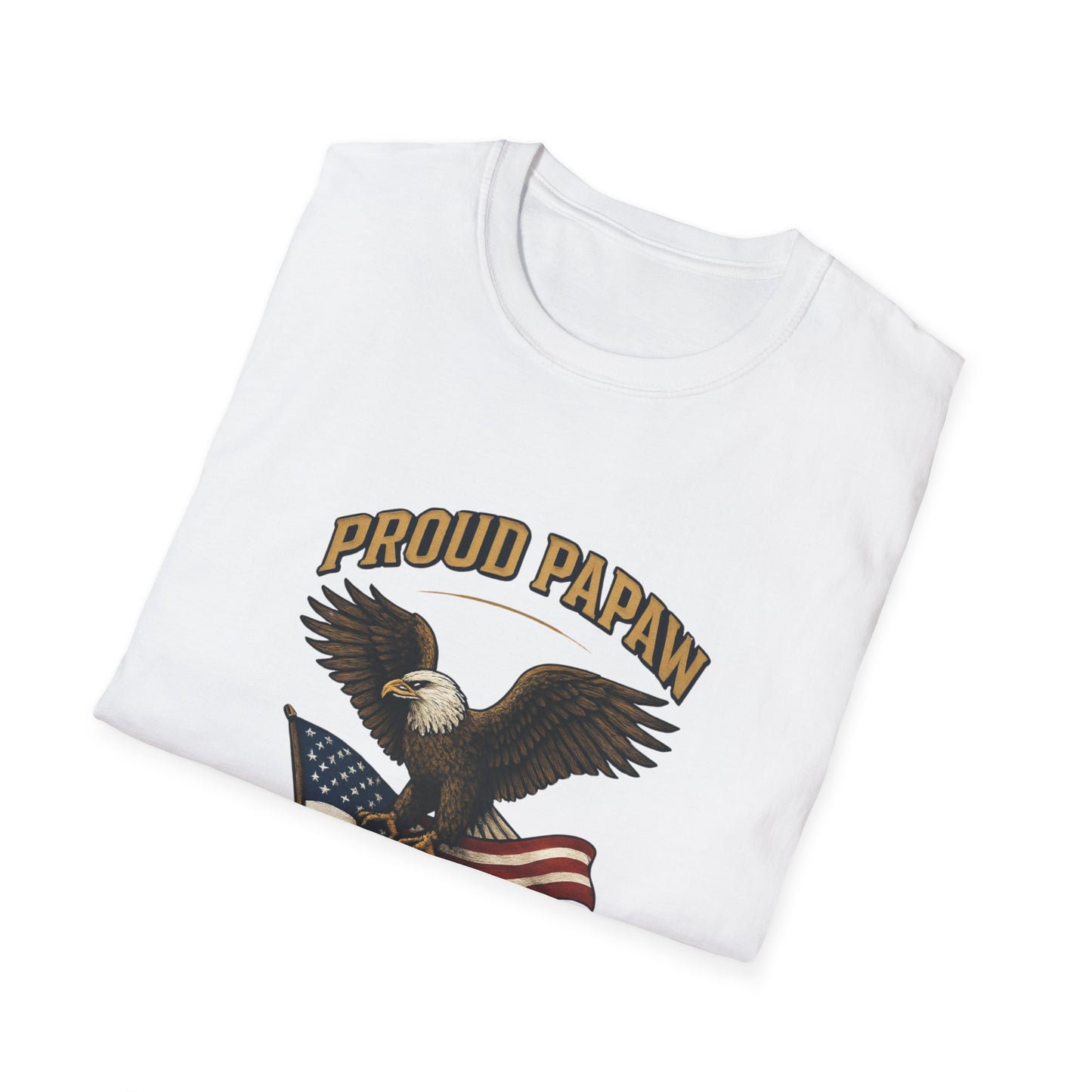 Proud Papaw Eagle with American Flag T-Shirt | United States Marines Served With Honor