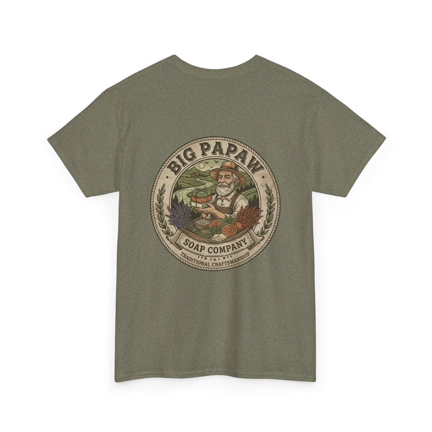 Big Papaw Soap Company Logo Tee | Vintage Barber Shop Label T-Shirt