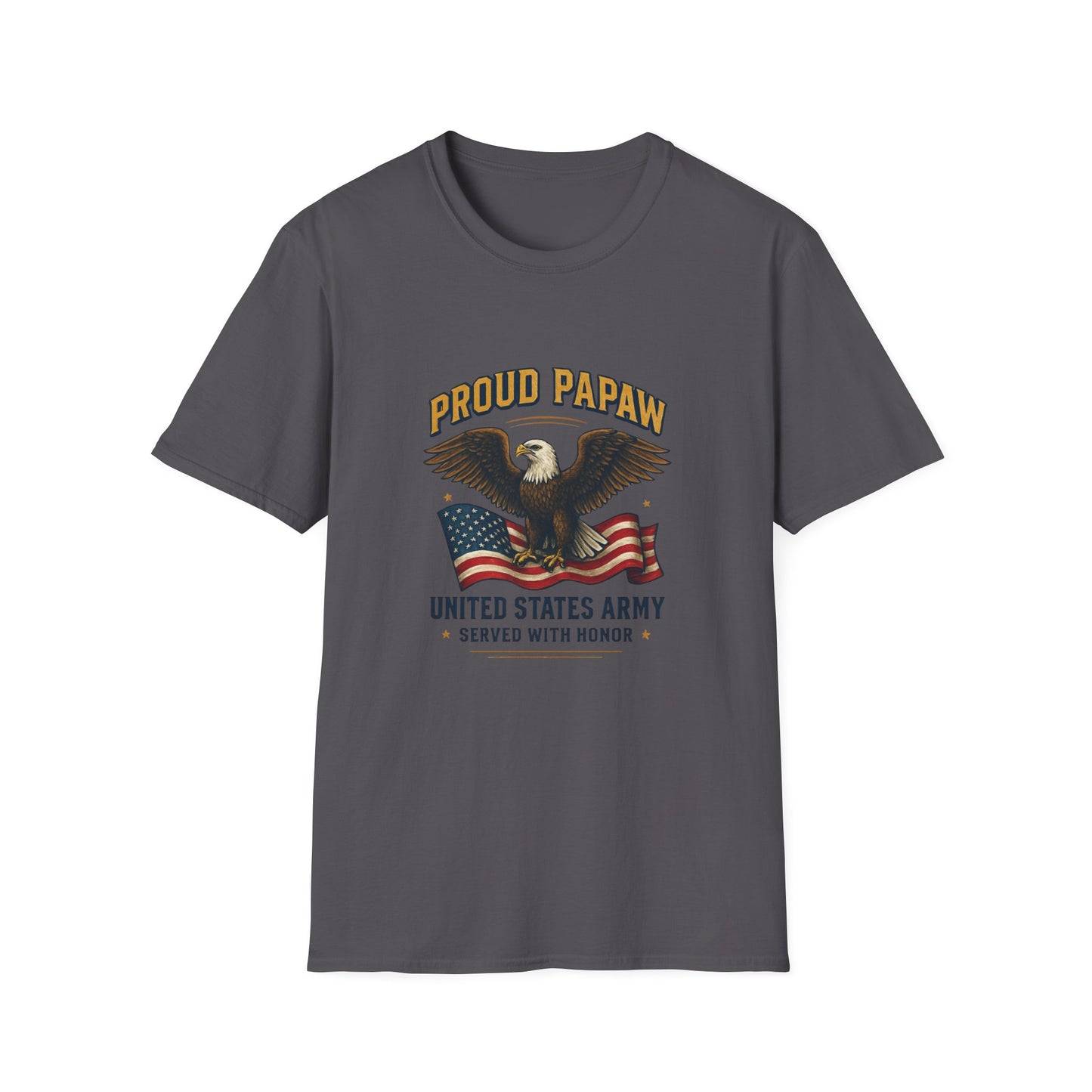 Proud Papaw Eagle United States Army T-Shirt | Patriotic Flag Veteran Tee