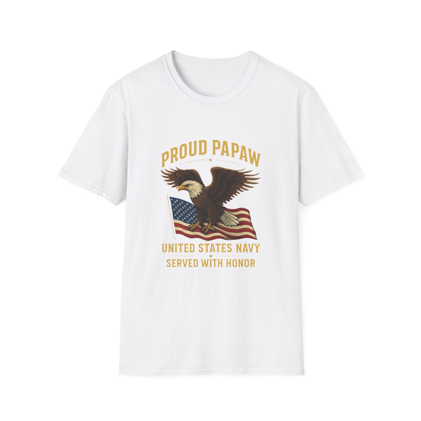 Proud Papaw Eagle United States Navy T-Shirt | Patriotic Veteran Shirt