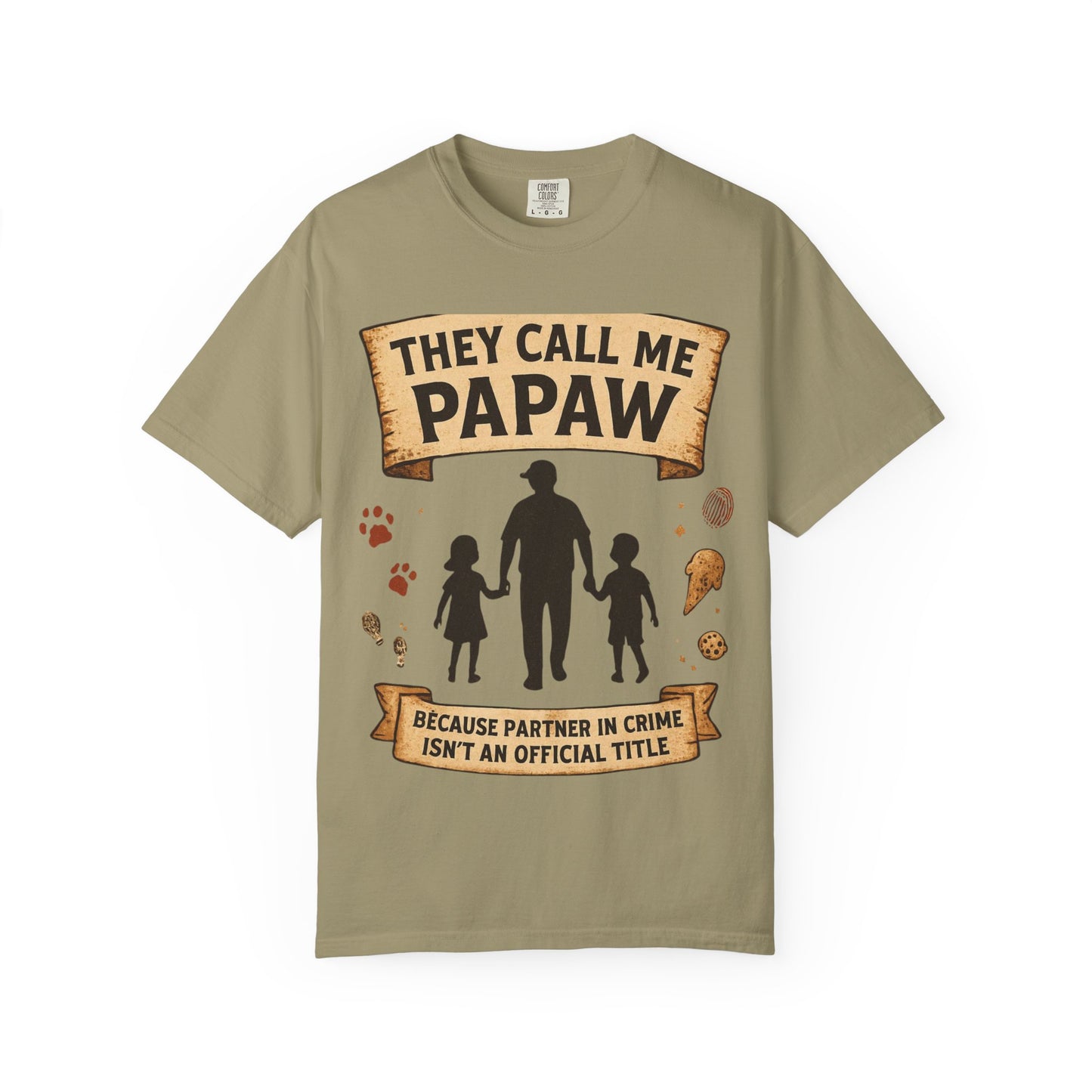 They Call Me Papaw T-Shirt | Papaw Grandpa Silhouette, Partner in Crime Design