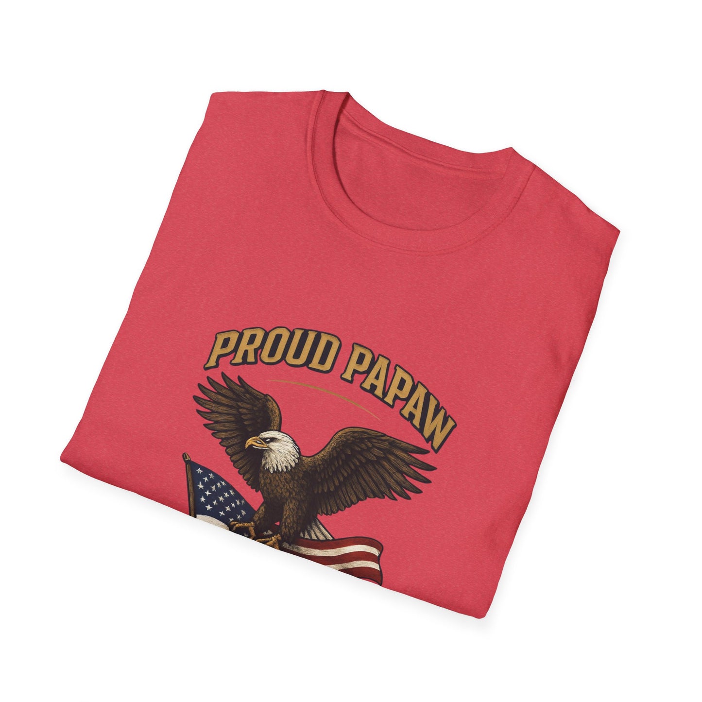Proud Papaw Eagle with American Flag T-Shirt | United States Marines Served With Honor