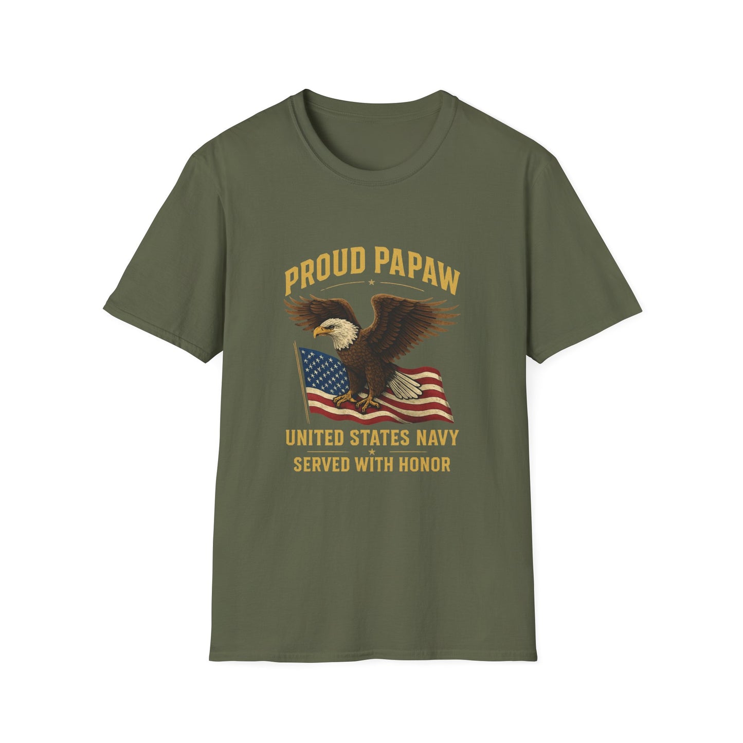 Proud Papaw Eagle United States Navy T-Shirt | Patriotic Veteran Shirt