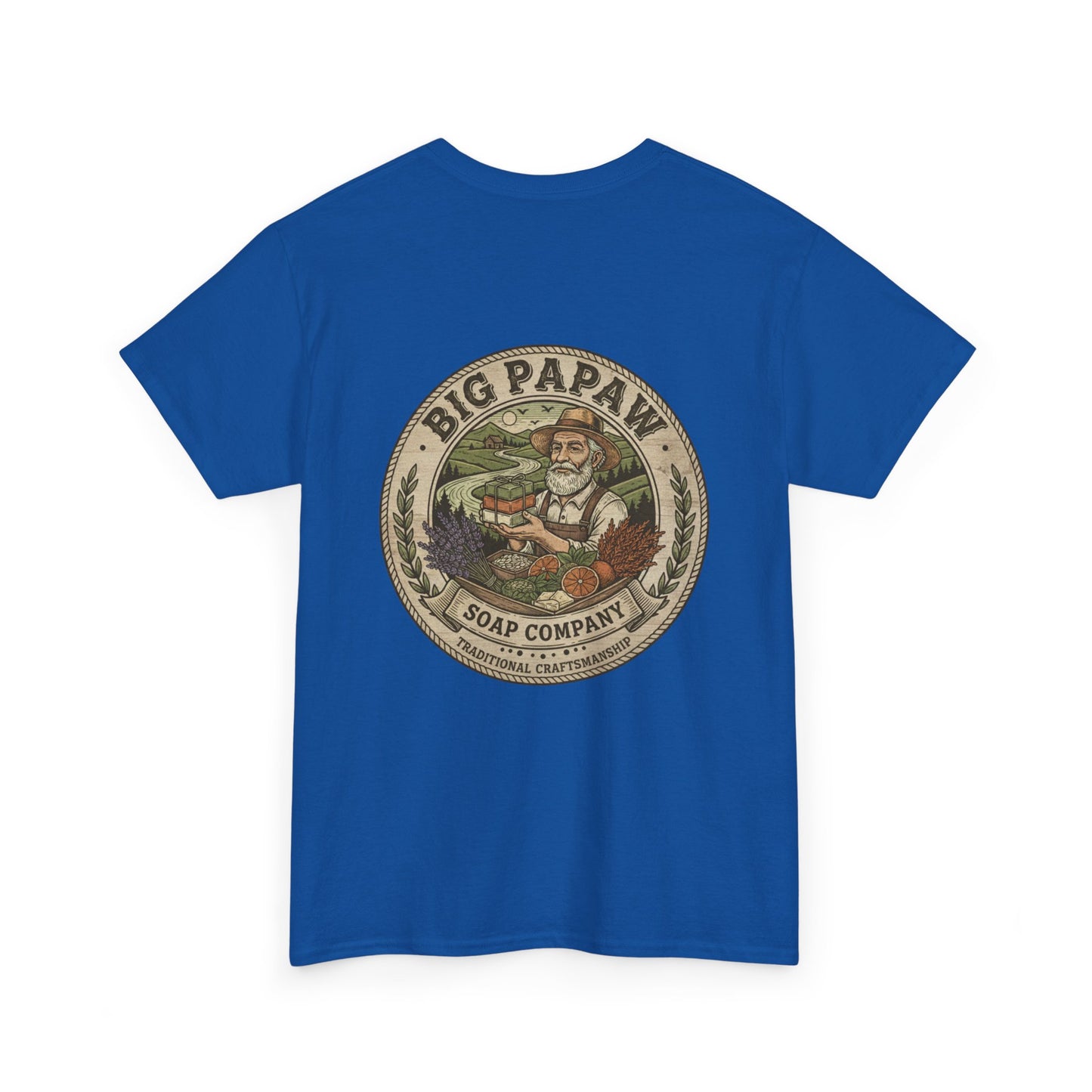 Big Papaw Soap Company Logo Tee | Vintage Barber Shop Label T-Shirt
