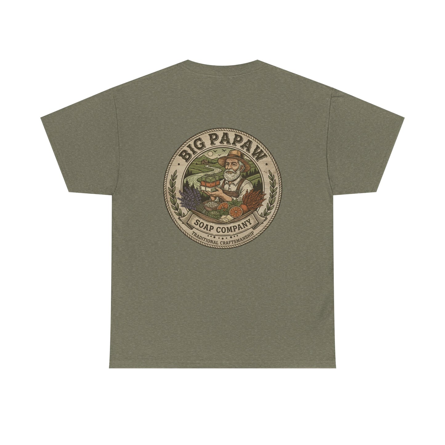 Big Papaw Soap Company Logo Tee | Vintage Barber Shop Label T-Shirt