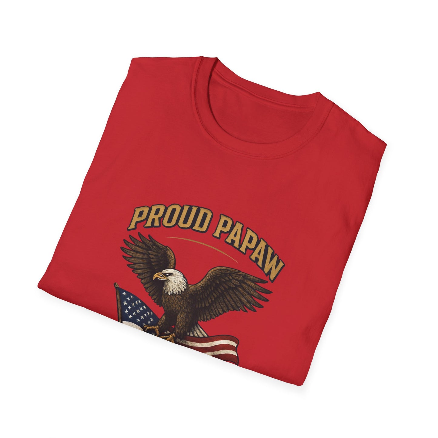 Proud Papaw Eagle with American Flag T-Shirt | United States Marines Served With Honor