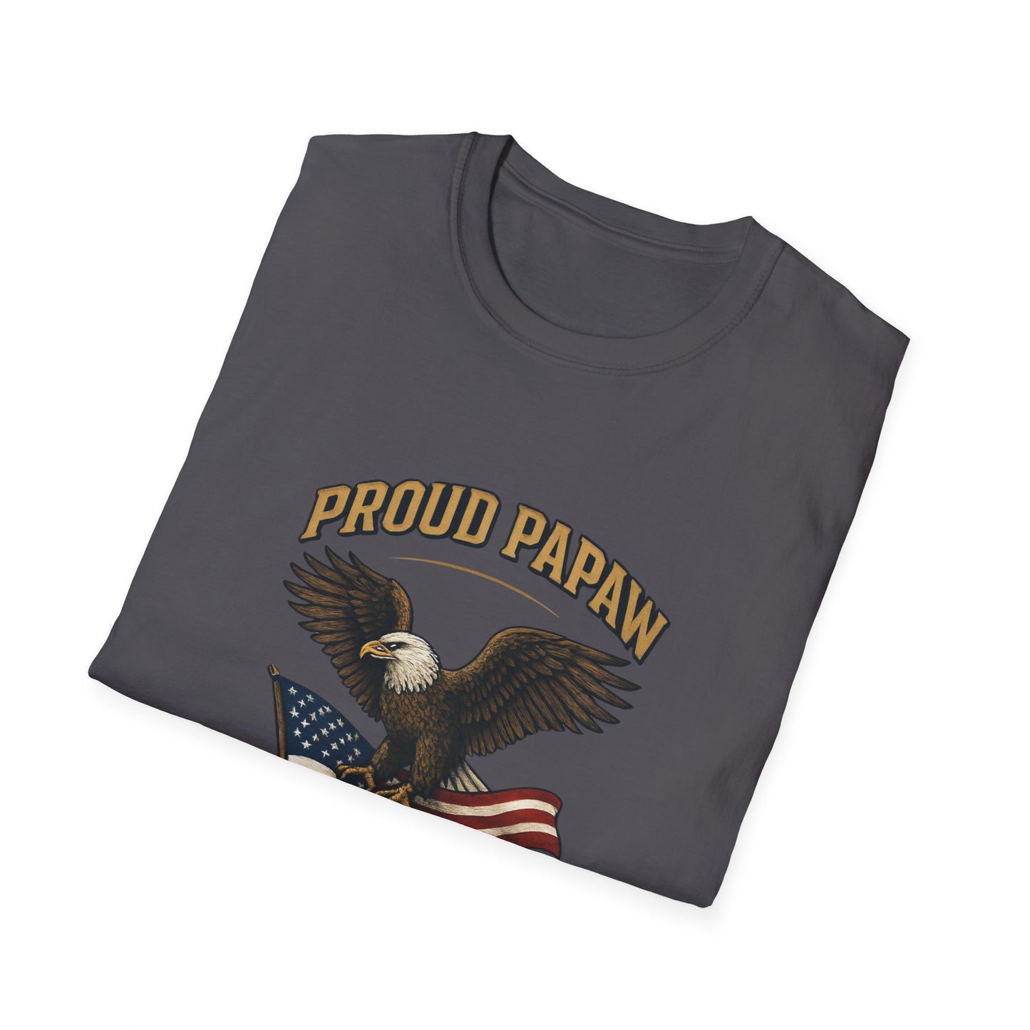 Proud Papaw Eagle with American Flag T-Shirt | United States Marines Served With Honor