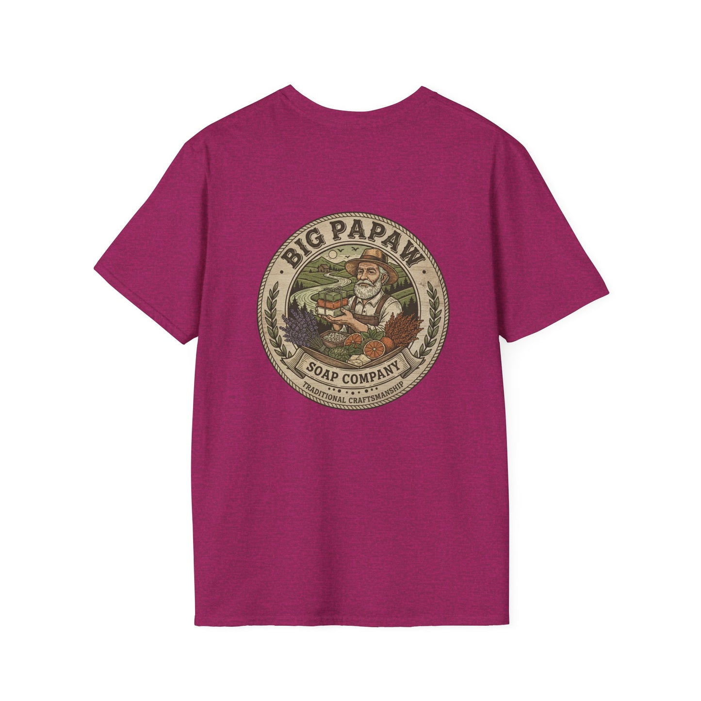 Big Papaw Soap Company logo T-Shirt | Vintage apothecary label graphic