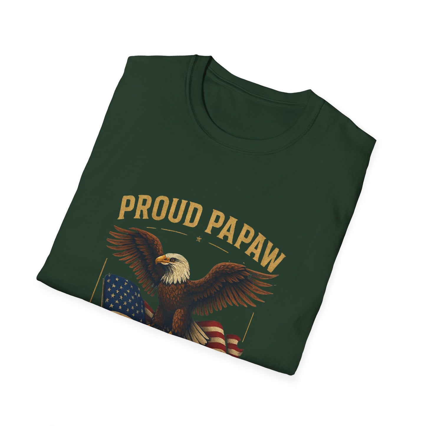 Proud Papaw Eagle with American Flag T-Shirt | Served with Honor, Air Force Theme