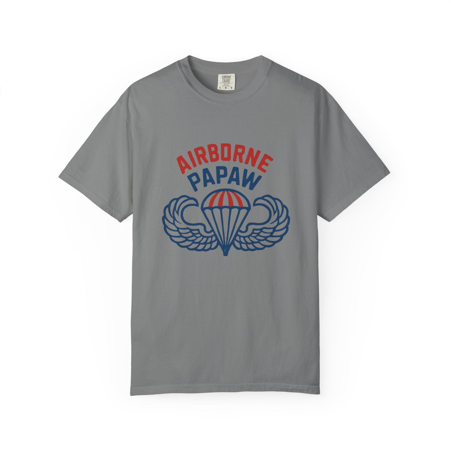 Airborne Papaw Parachute Wings T-shirt | Military Grandpa Veteran Tee