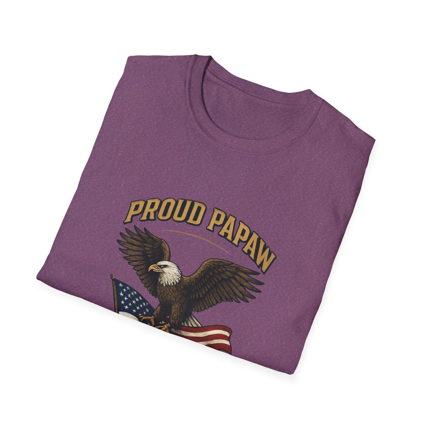 Proud Papaw Eagle with American Flag T-Shirt | United States Marines Served With Honor