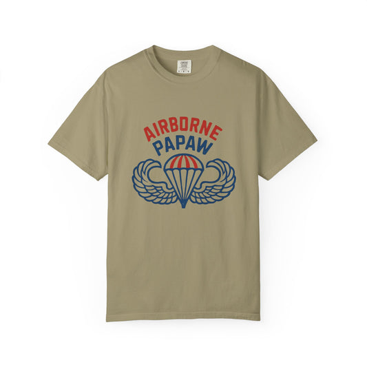 Airborne Papaw Parachute Wings T-shirt | Military Grandpa Veteran Tee