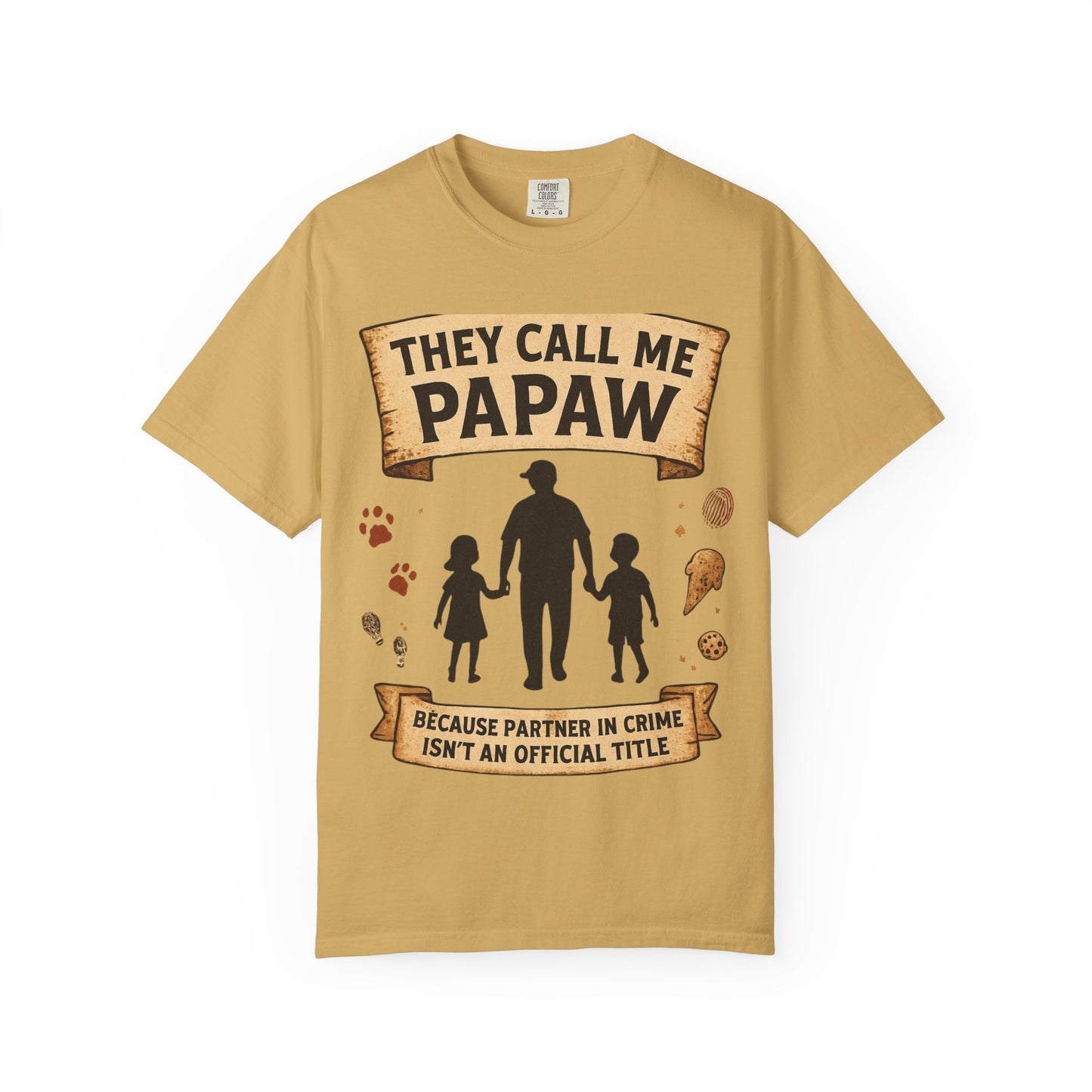 They Call Me Papaw T-Shirt | Papaw Grandpa Silhouette, Partner in Crime Design