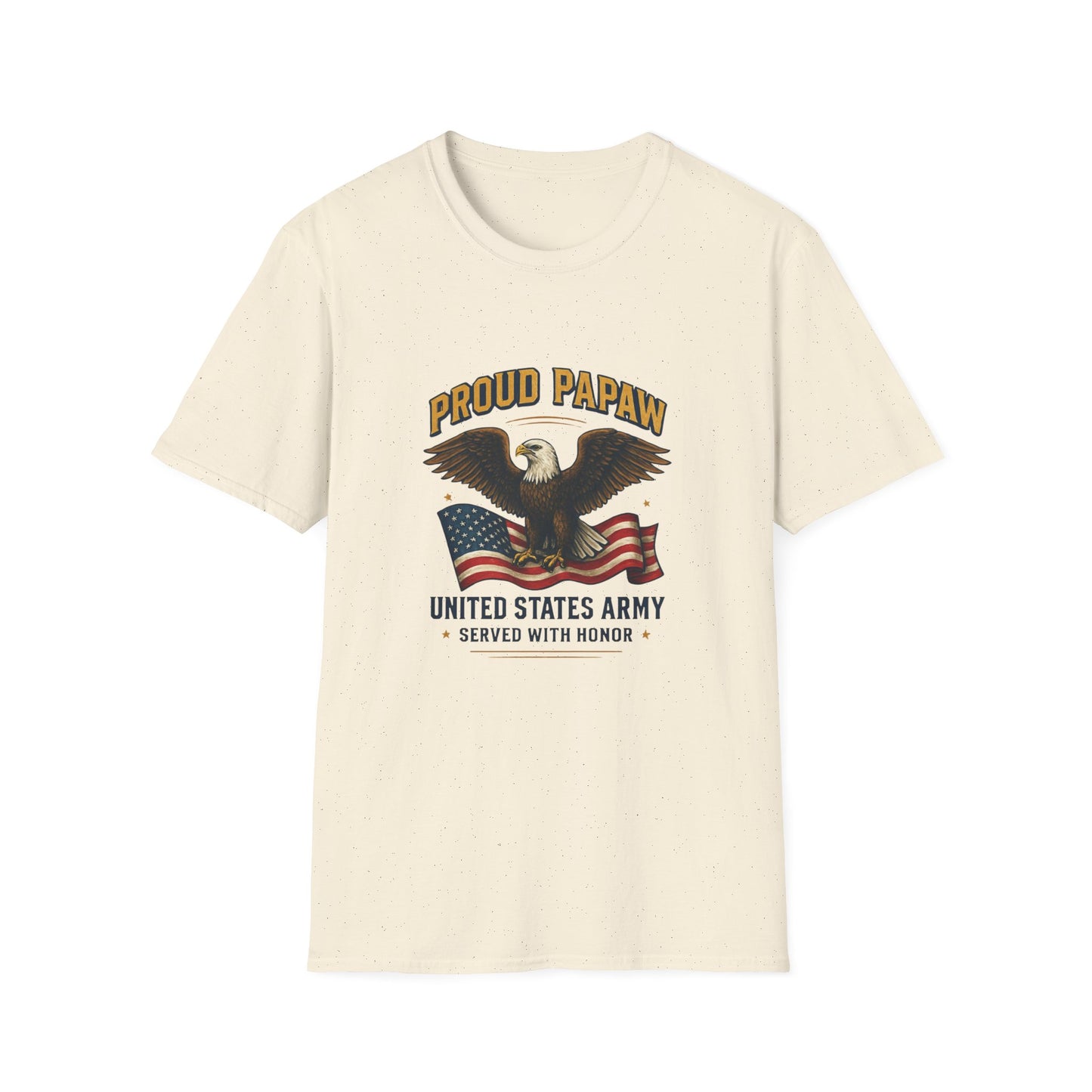 Proud Papaw Eagle United States Army T-Shirt | Patriotic Flag Veteran Tee