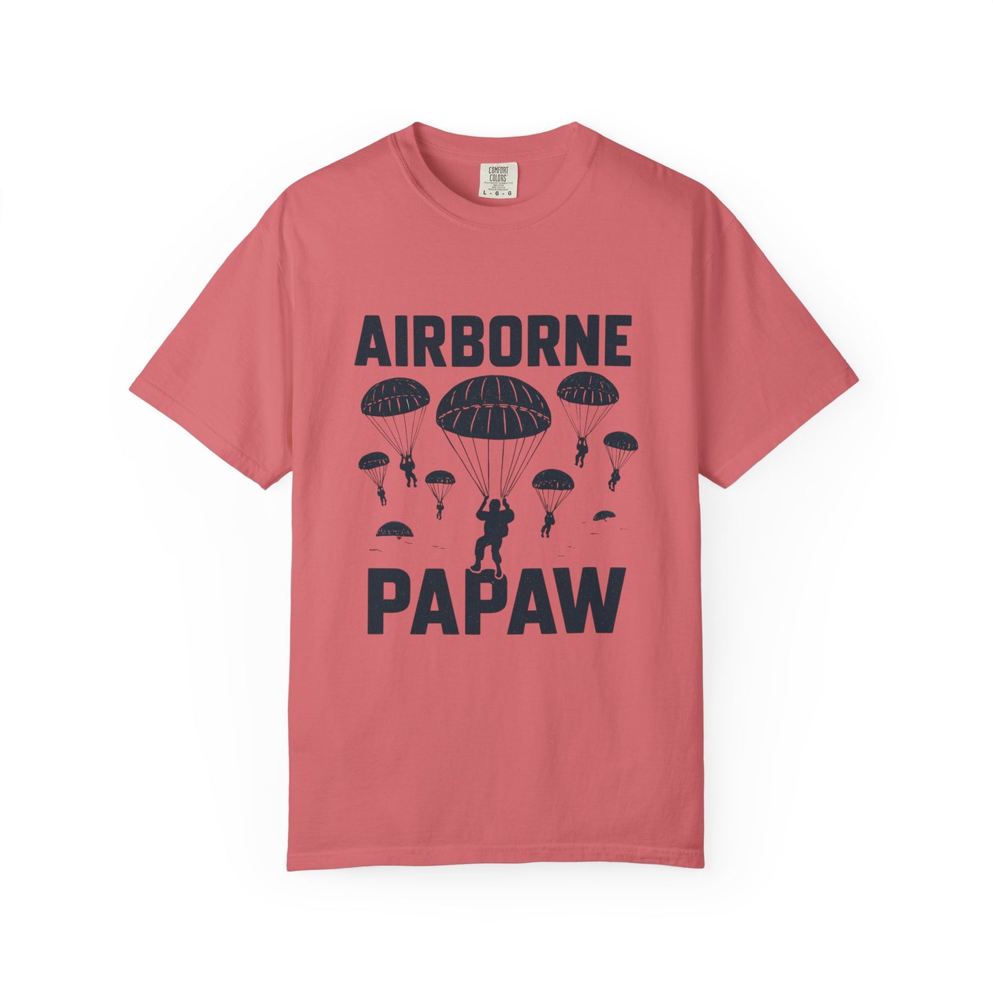 Airborne Papaw T-shirt | Parachute Silhouette Dad Grandpa Military Theme