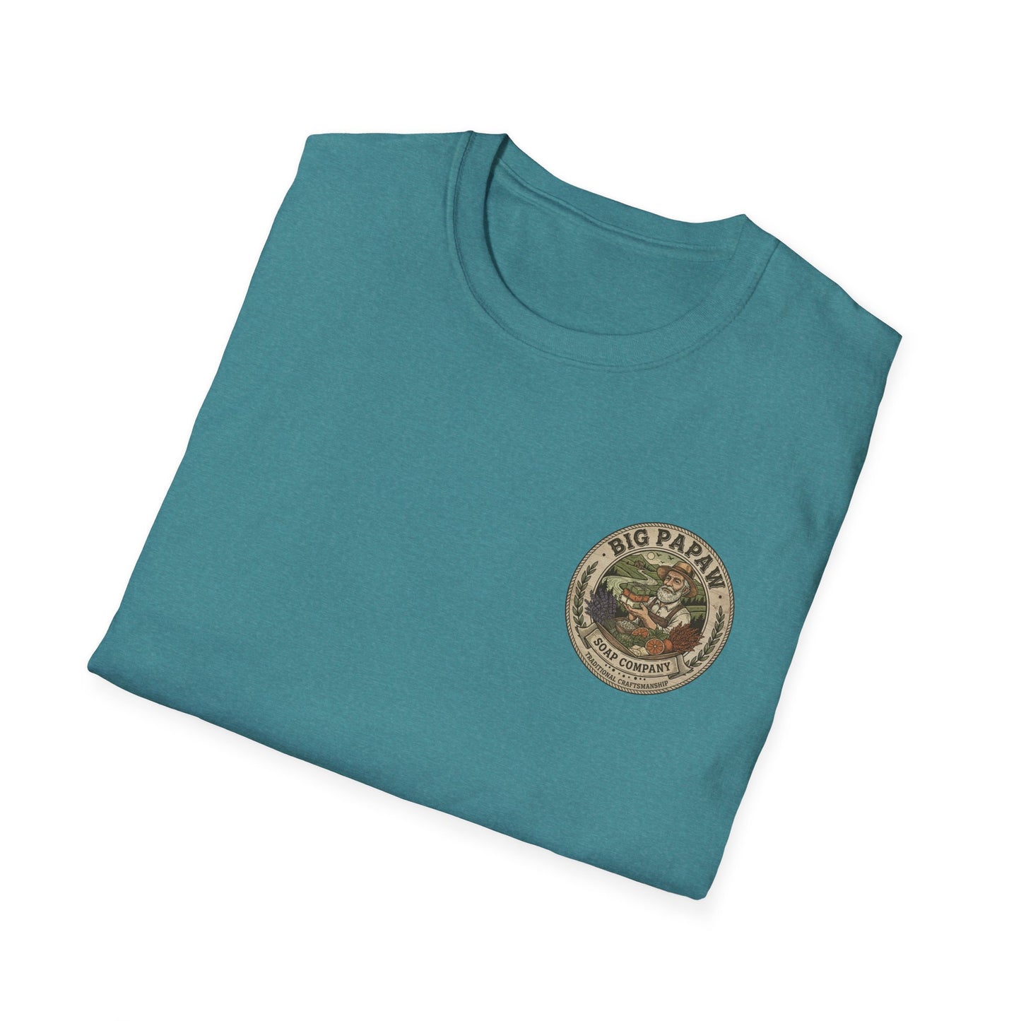 Big Papaw Soap Company logo T-Shirt | Vintage apothecary label graphic