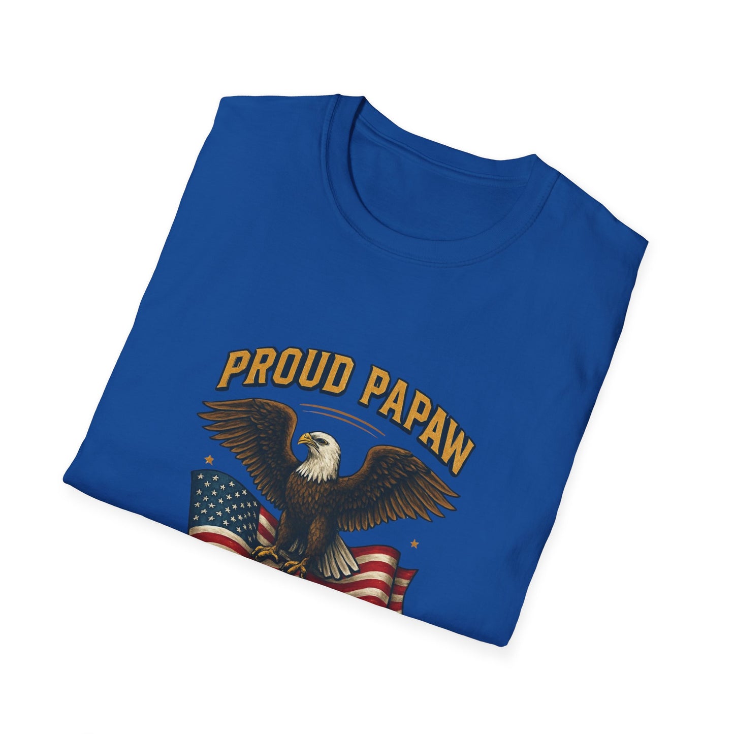 Proud Papaw Eagle United States Army T-Shirt | Patriotic Flag Veteran Tee