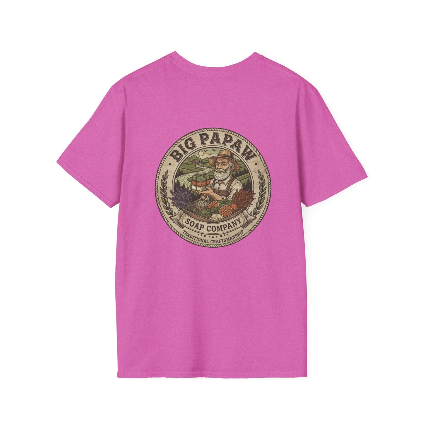 Big Papaw Soap Company logo T-Shirt | Vintage apothecary label graphic