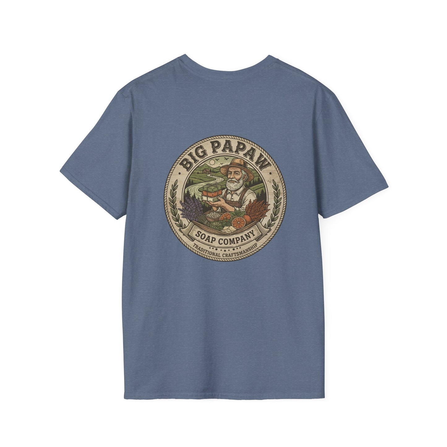 Big Papaw Soap Company logo T-Shirt | Vintage apothecary label graphic