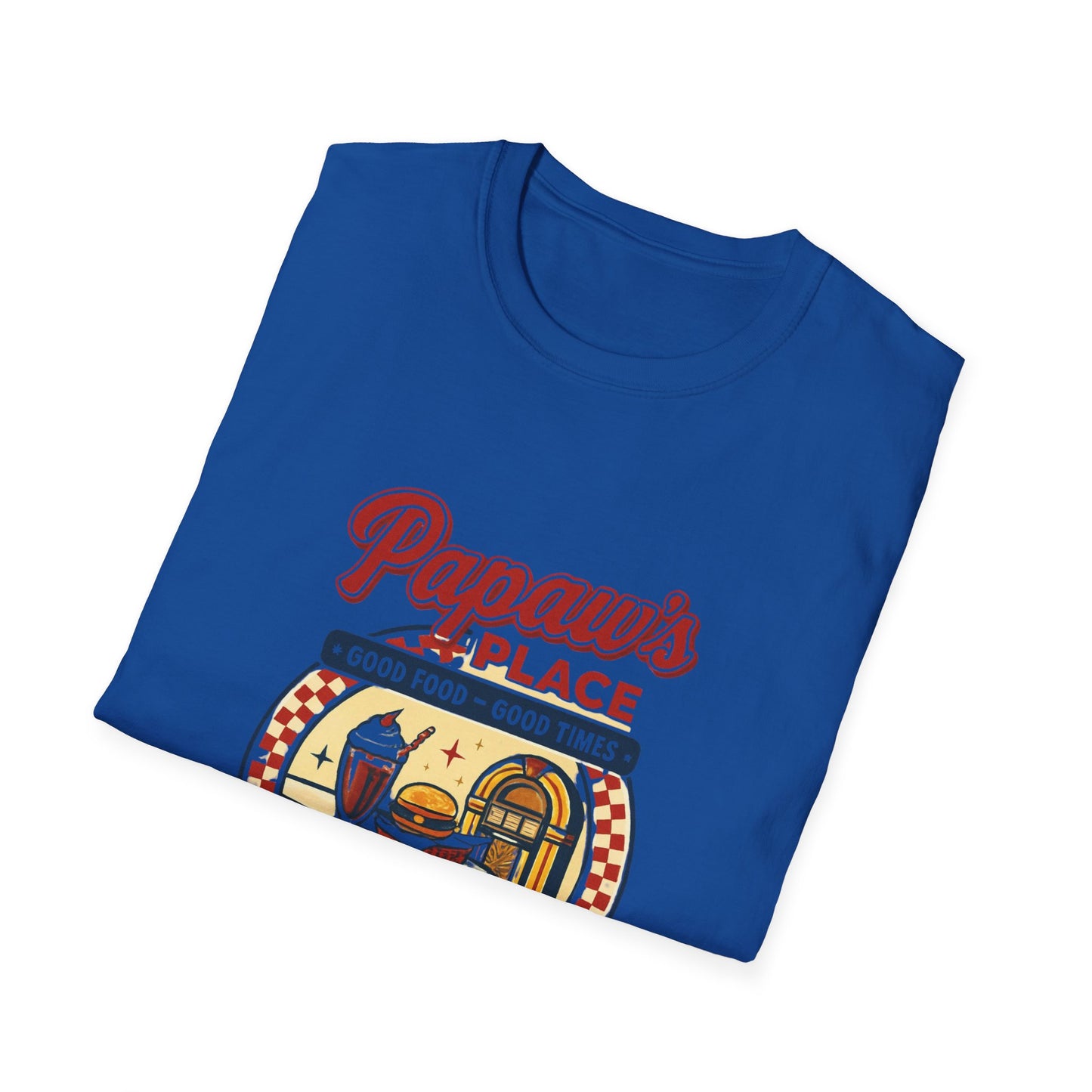 Papaw's Place Diner Scene T-Shirt | Retro Soda Fountain, Burger Counter