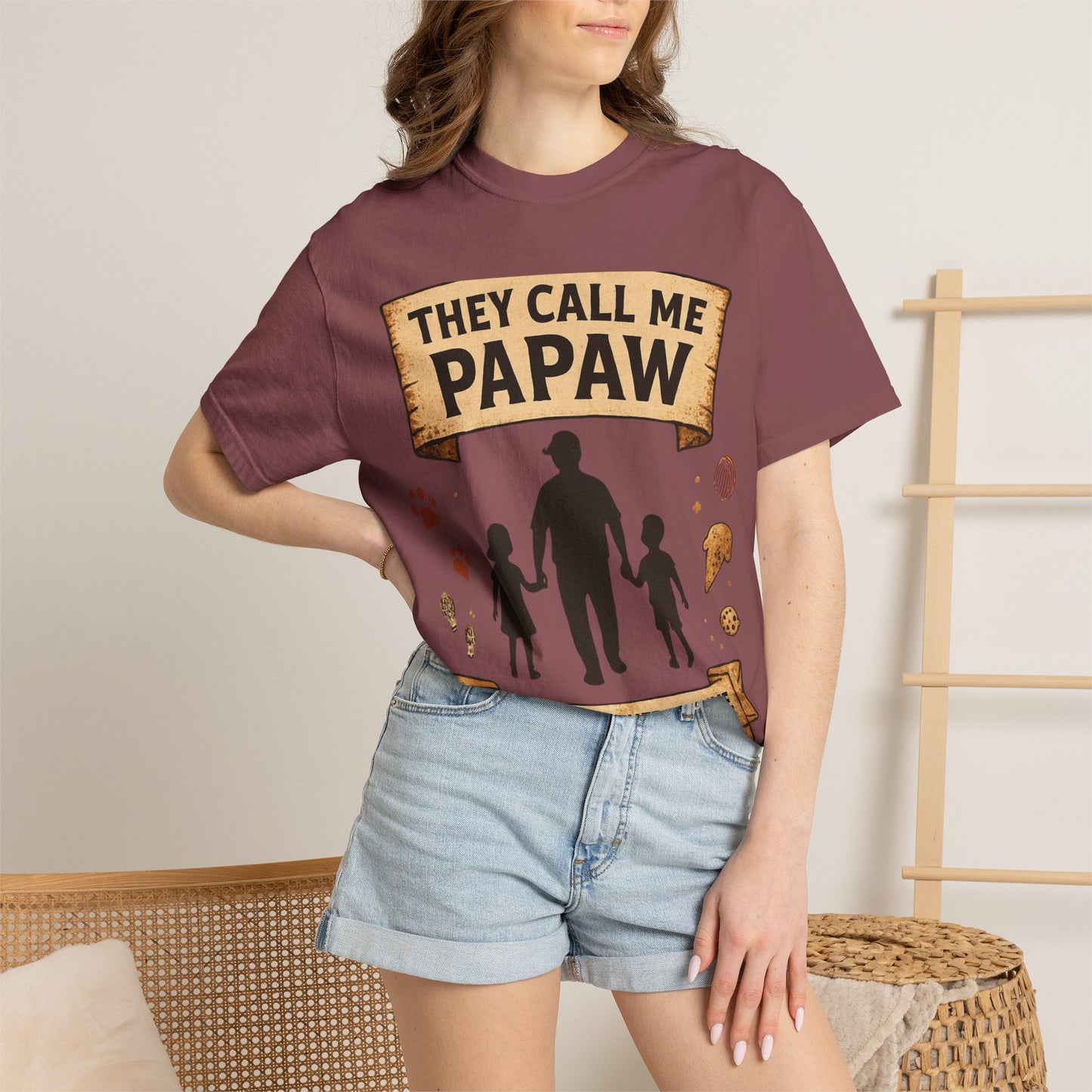 They Call Me Papaw T-Shirt | Papaw Grandpa Silhouette, Partner in Crime Design