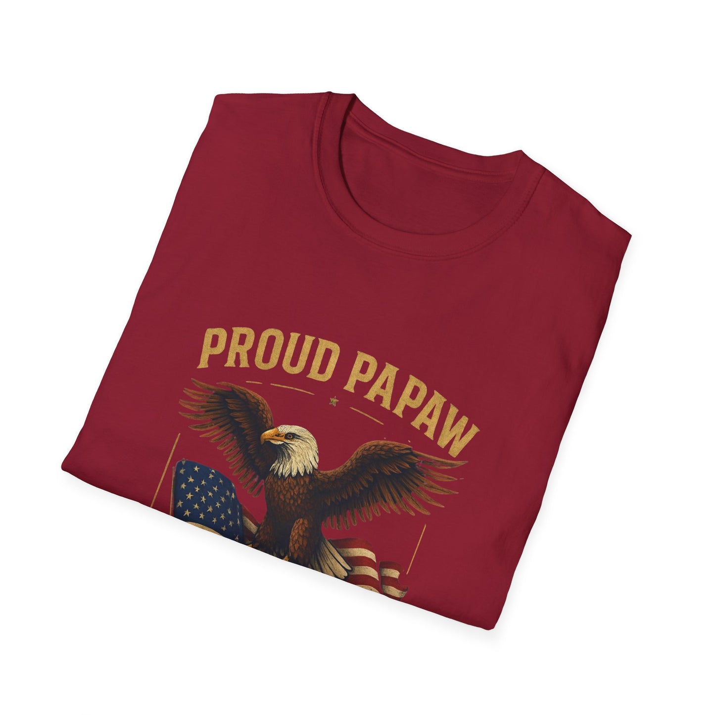 Proud Papaw Eagle with American Flag T-Shirt | Served with Honor, Air Force Theme