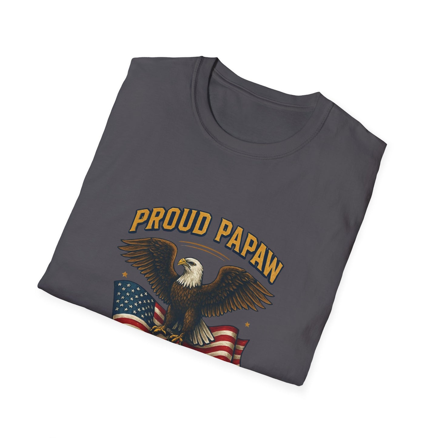 Proud Papaw Eagle United States Army T-Shirt | Patriotic Flag Veteran Tee