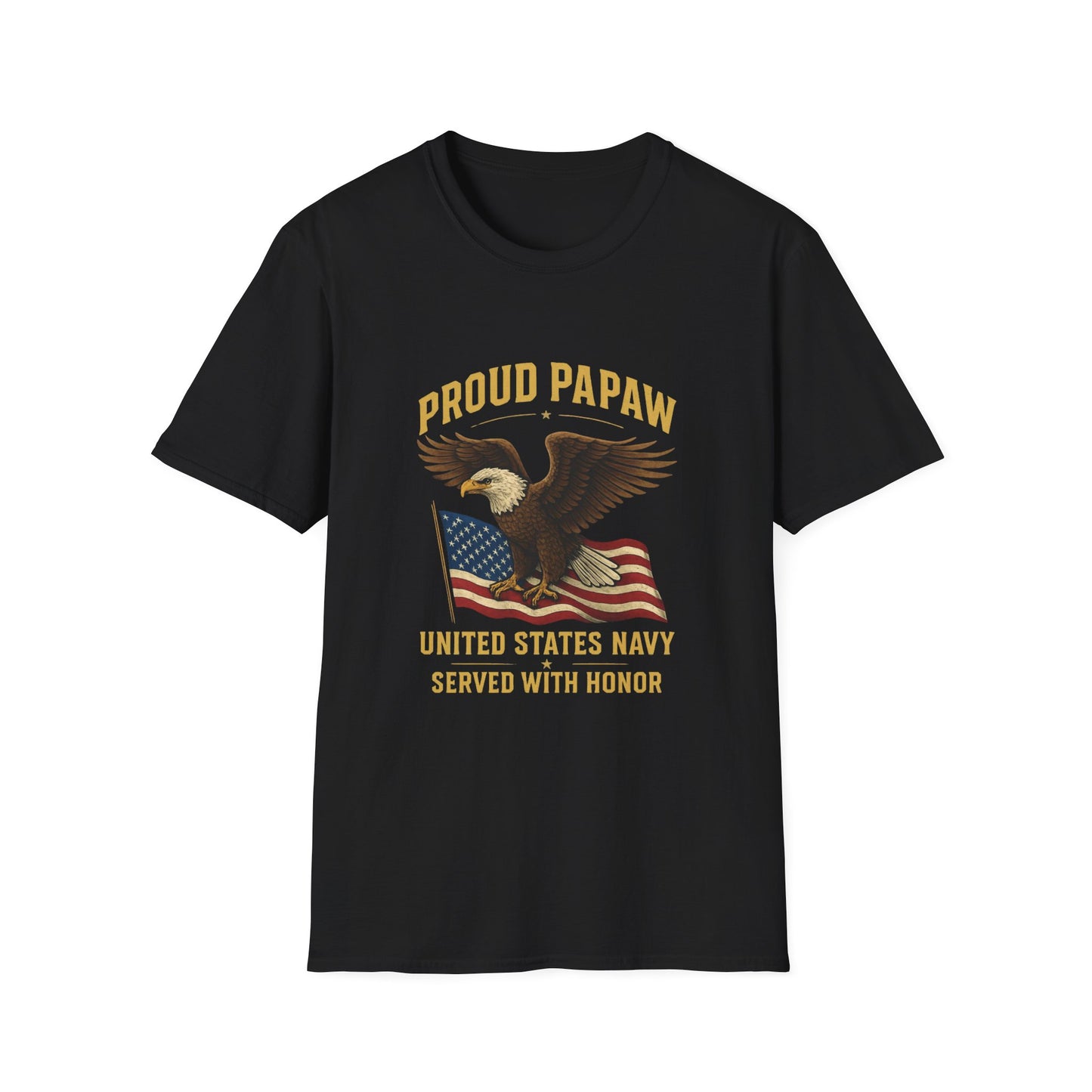 Proud Papaw Eagle United States Navy T-Shirt | Patriotic Veteran Shirt