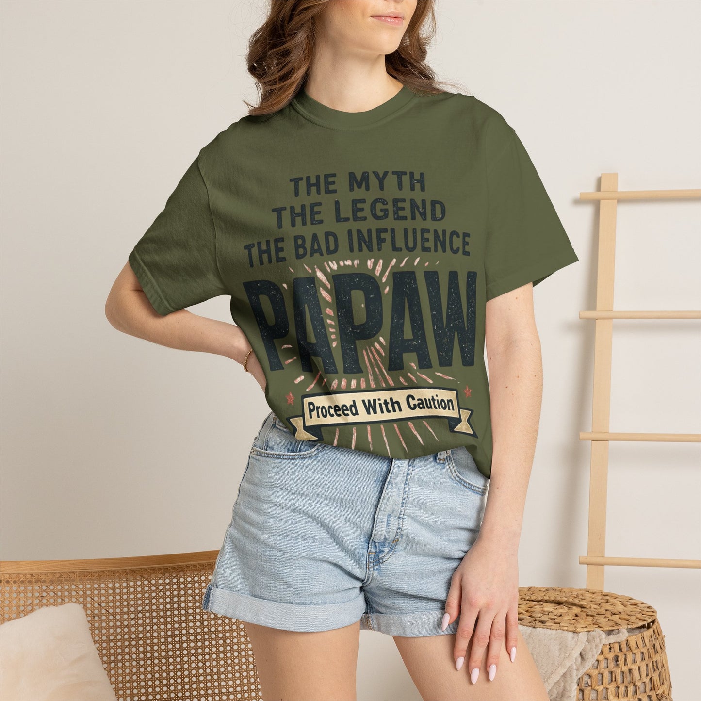 The Myth The Legend The Bad Influence Papaw T-Shirt | Proceed With Caution