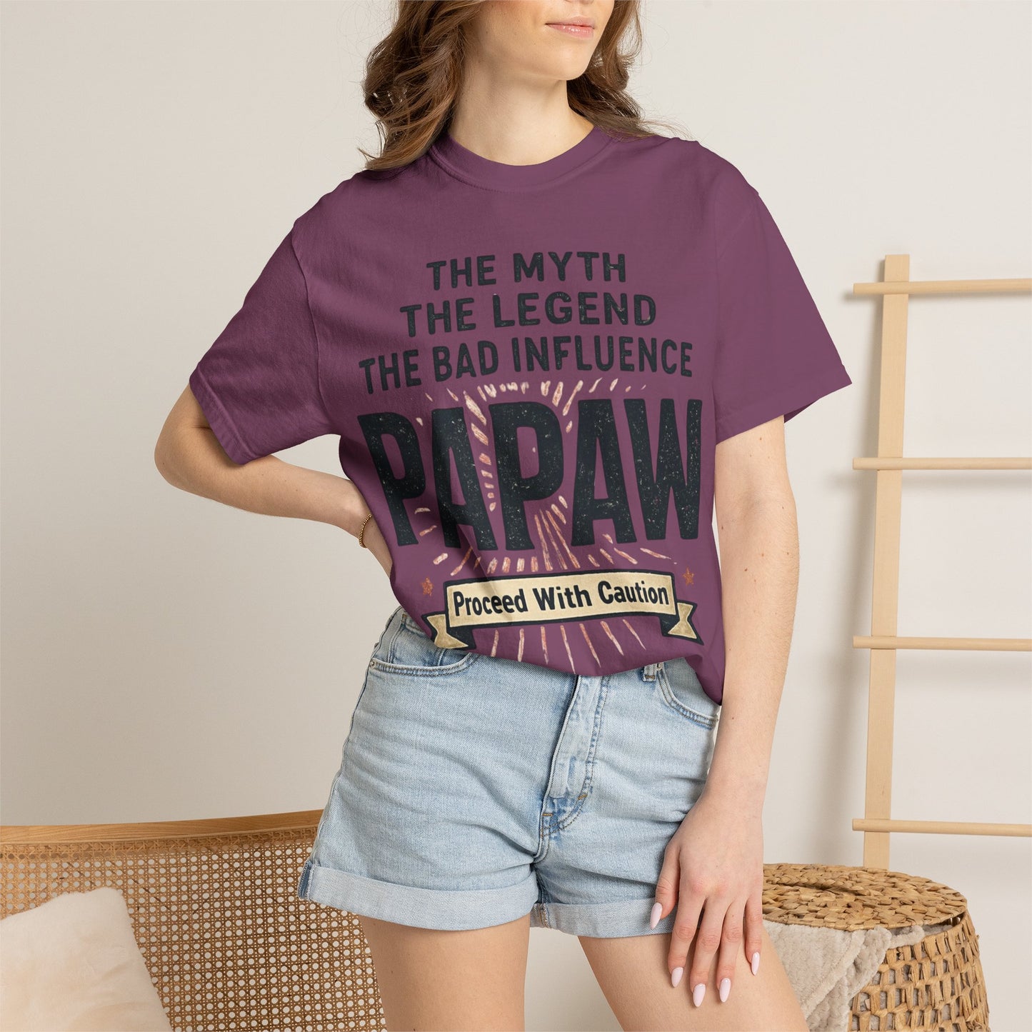The Myth The Legend The Bad Influence Papaw T-Shirt | Proceed With Caution