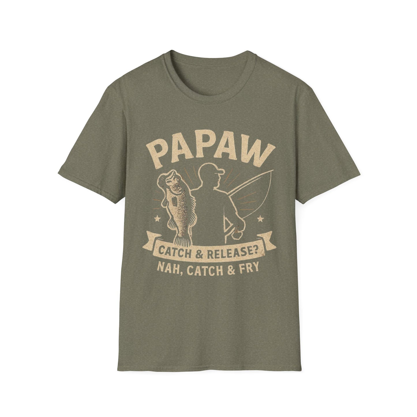 Papaw Fishing Graphic T-Shirt | Catch & Fry Bass Design