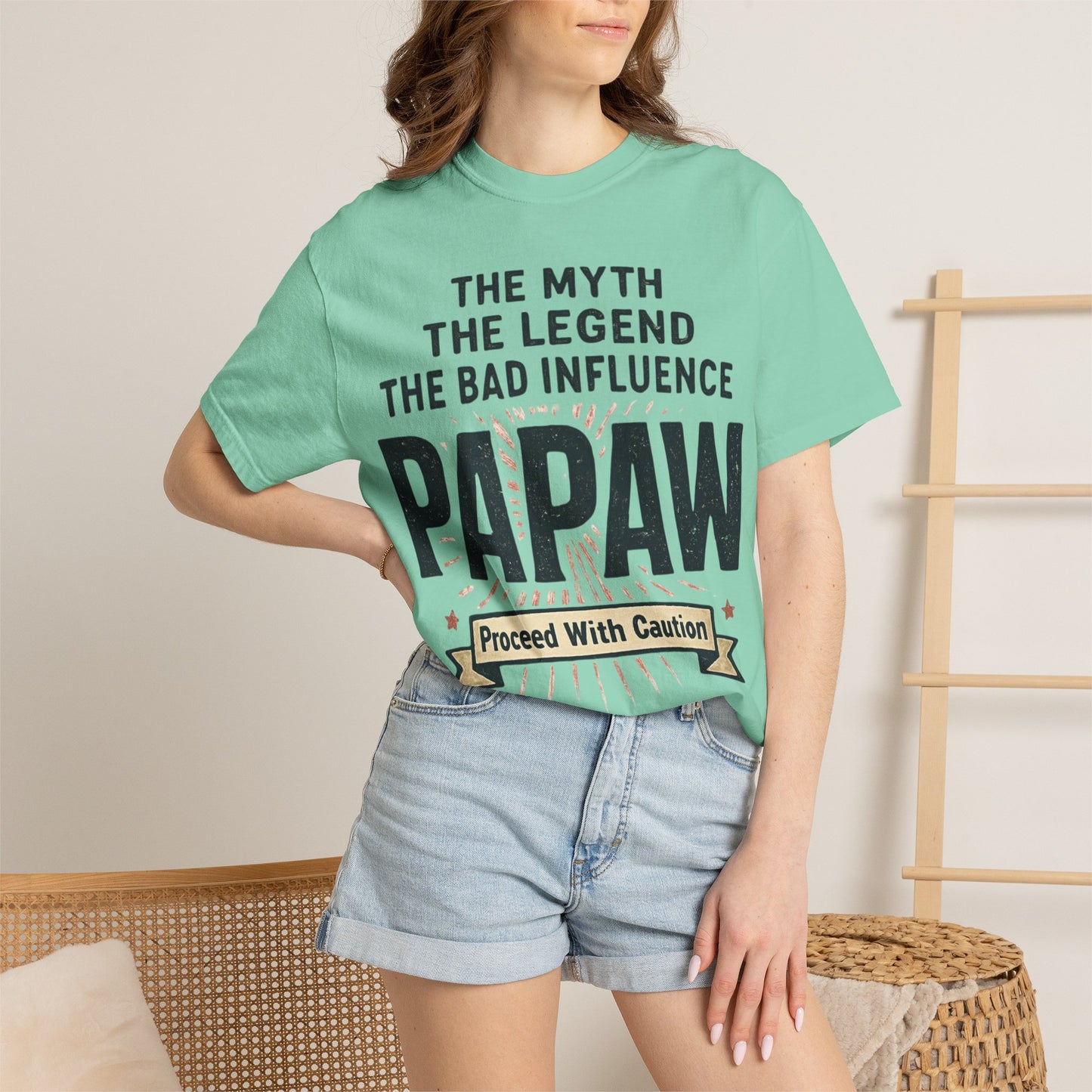The Myth The Legend The Bad Influence Papaw T-Shirt | Proceed With Caution