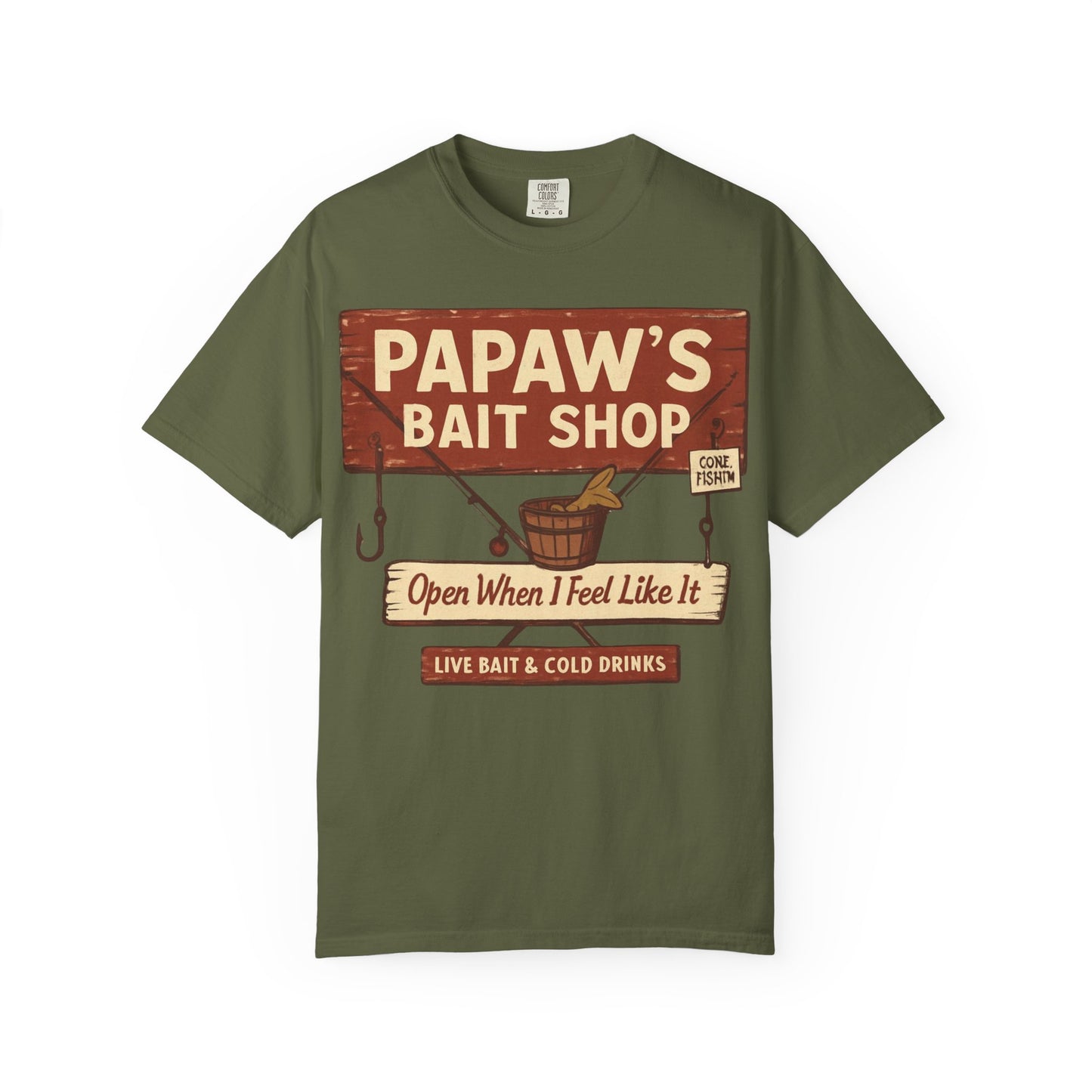 Papaw's Bait Shop sign T-Shirt | Fishing vintage sign, Live bait & cold drinks