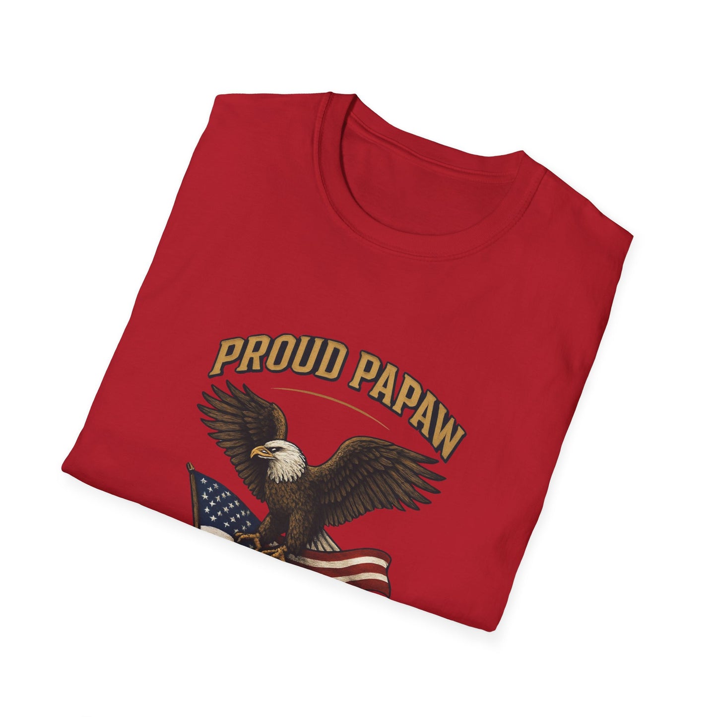 Proud Papaw Eagle with American Flag T-Shirt | United States Marines Served With Honor