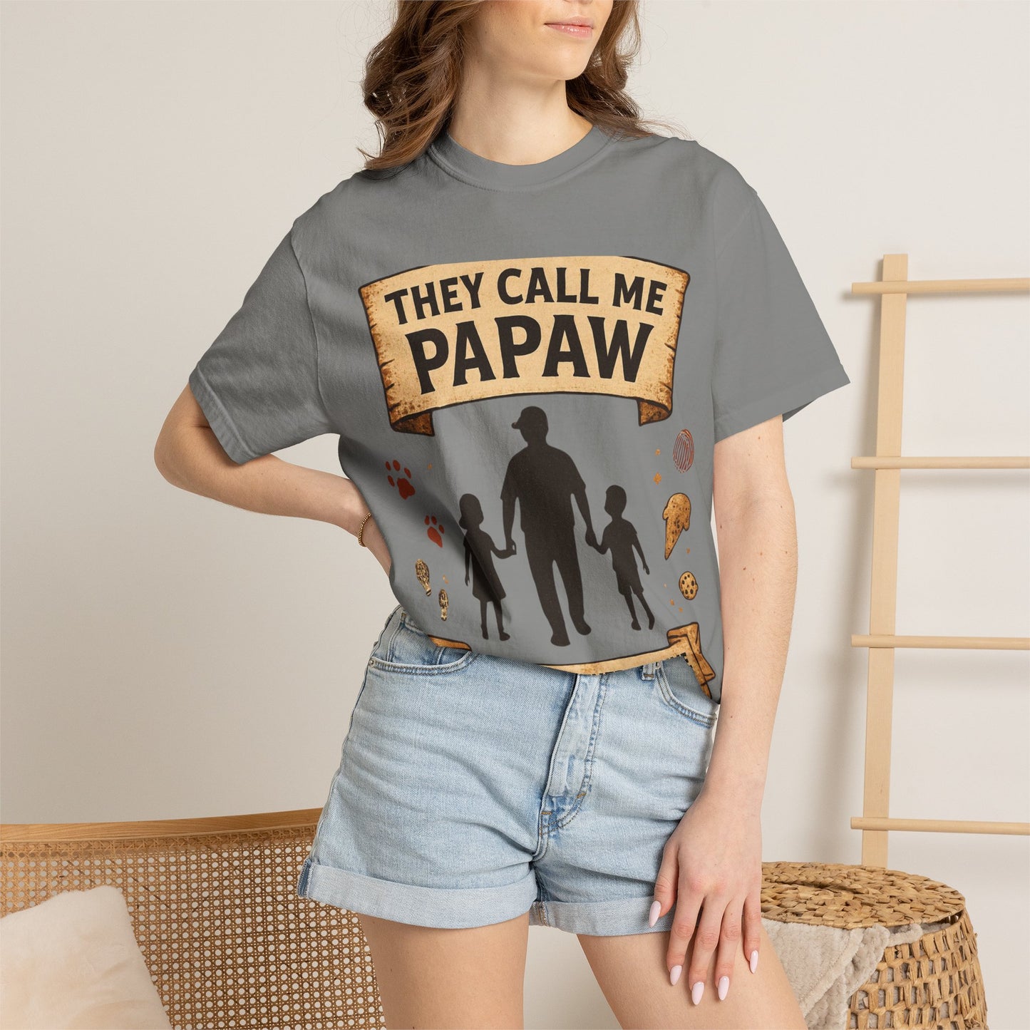 They Call Me Papaw T-Shirt | Papaw Grandpa Silhouette, Partner in Crime Design