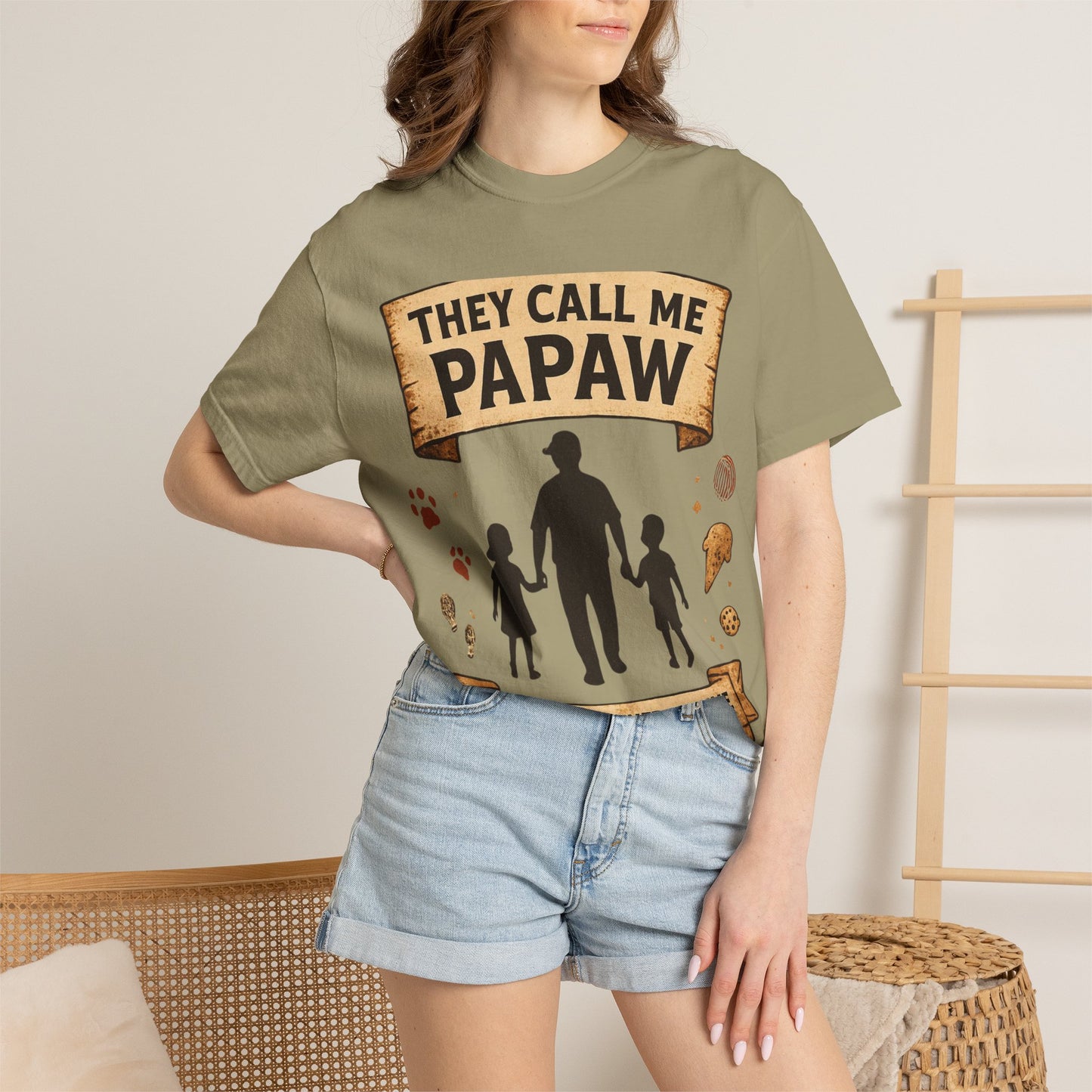 They Call Me Papaw T-Shirt | Papaw Grandpa Silhouette, Partner in Crime Design