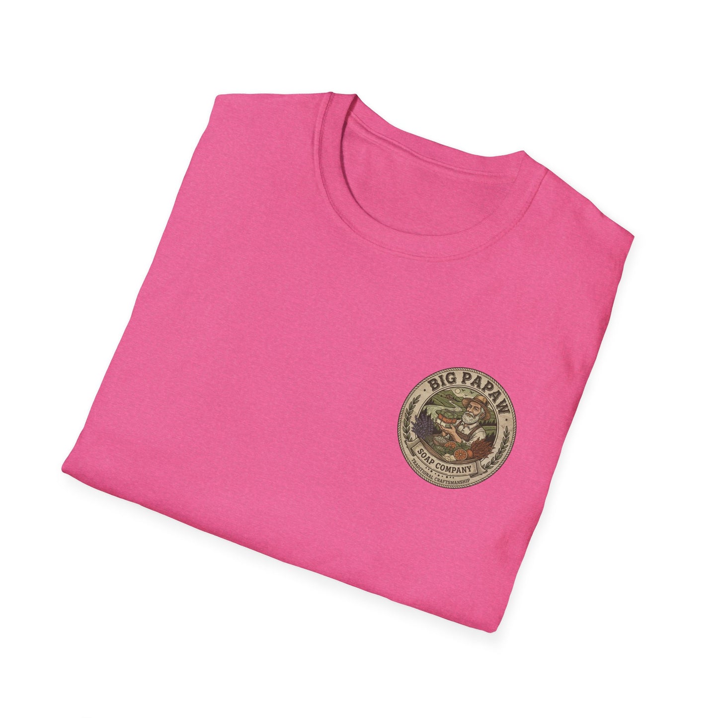Big Papaw Soap Company logo T-Shirt | Vintage apothecary label graphic