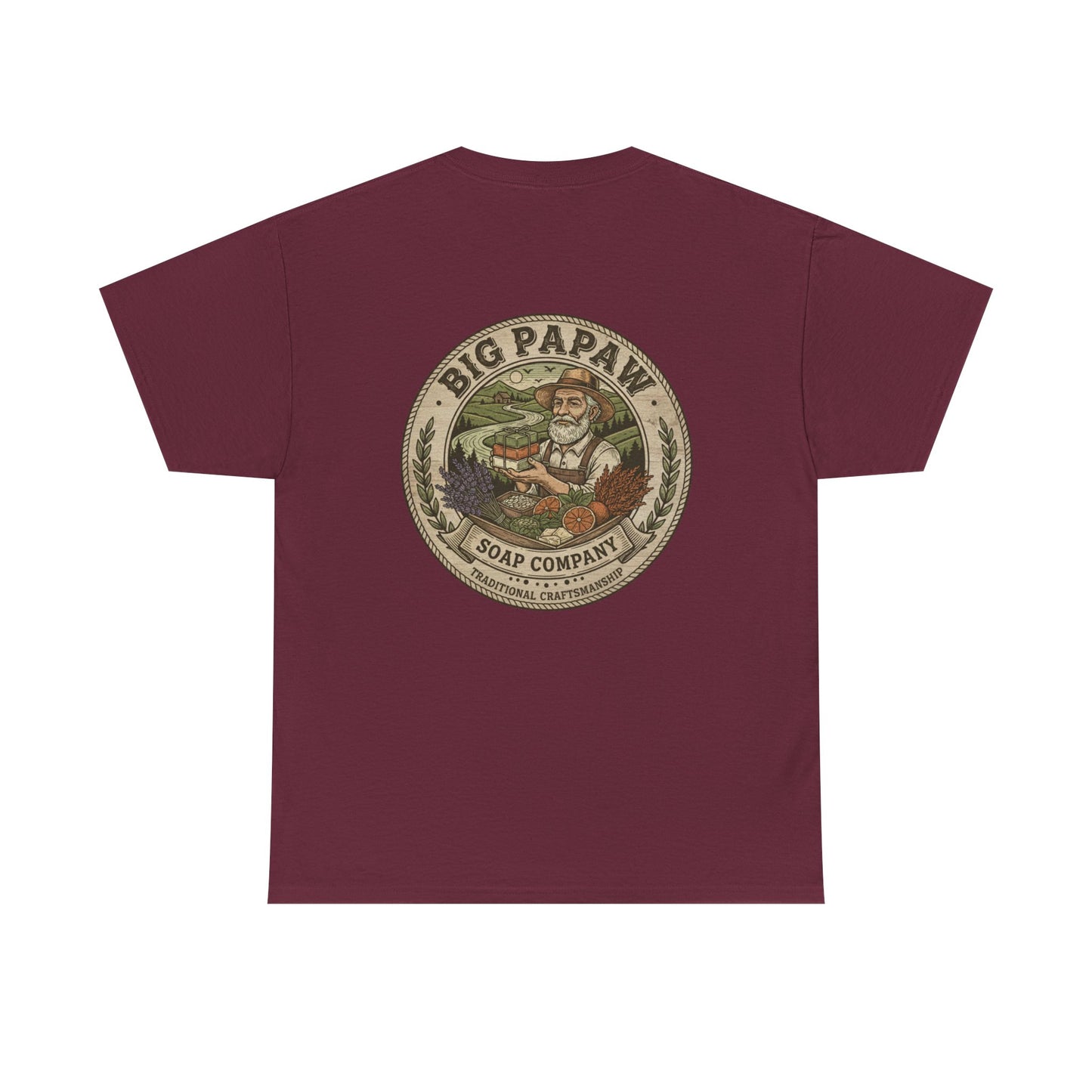Big Papaw Soap Company Logo Tee | Vintage Barber Shop Label T-Shirt