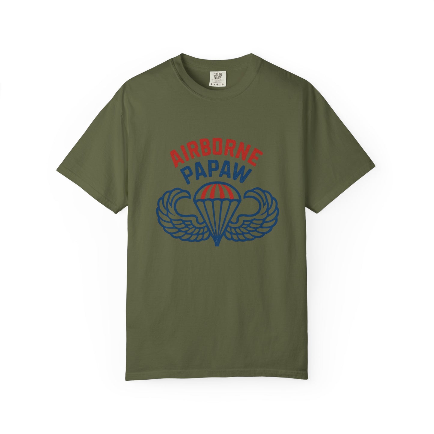 Airborne Papaw Parachute Wings T-shirt | Military Grandpa Veteran Tee