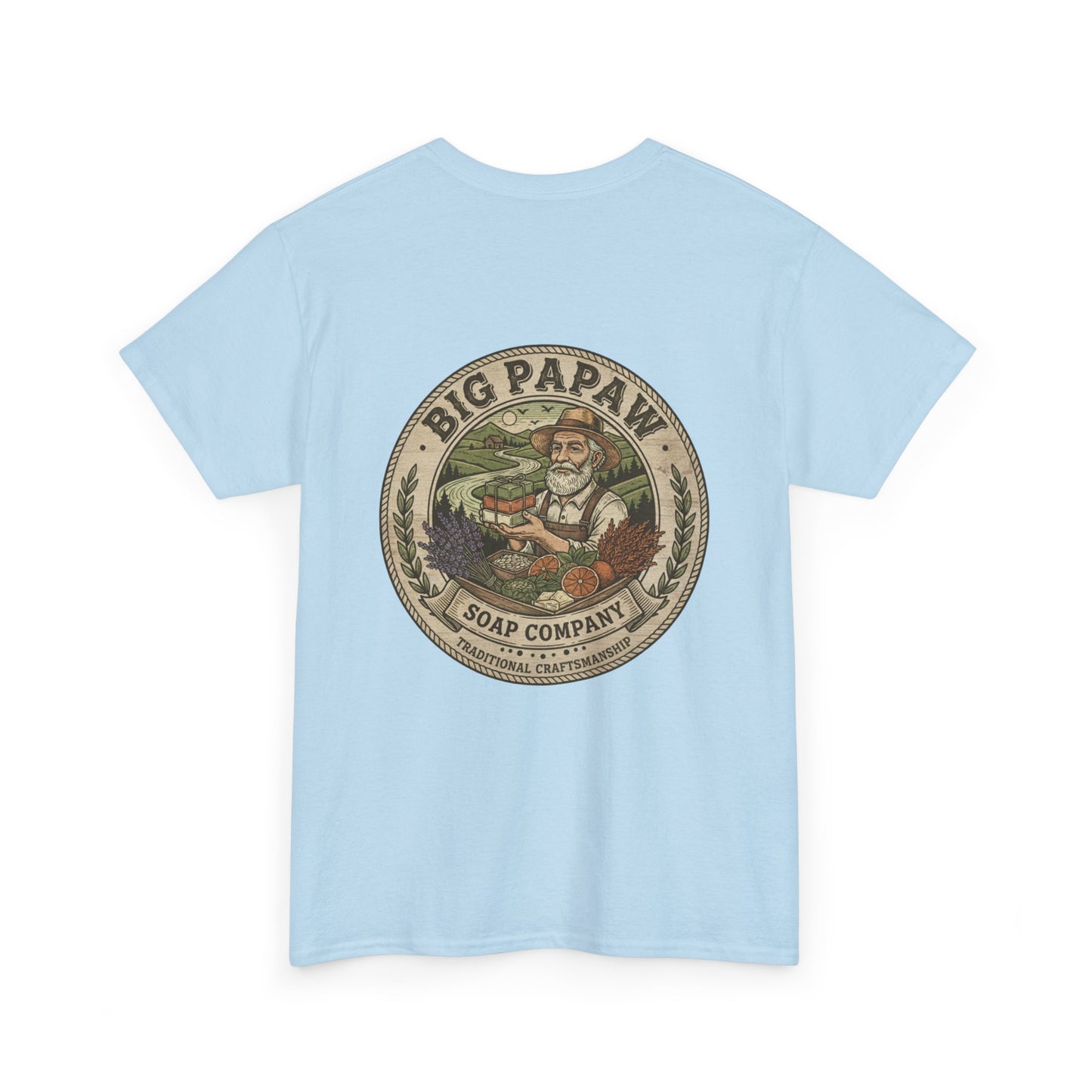Big Papaw Soap Company Logo Tee | Vintage Barber Shop Label T-Shirt