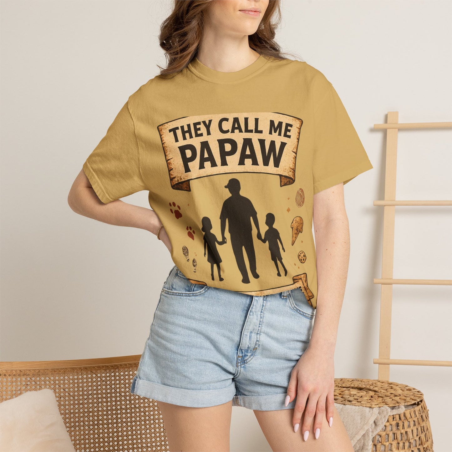 They Call Me Papaw T-Shirt | Papaw Grandpa Silhouette, Partner in Crime Design