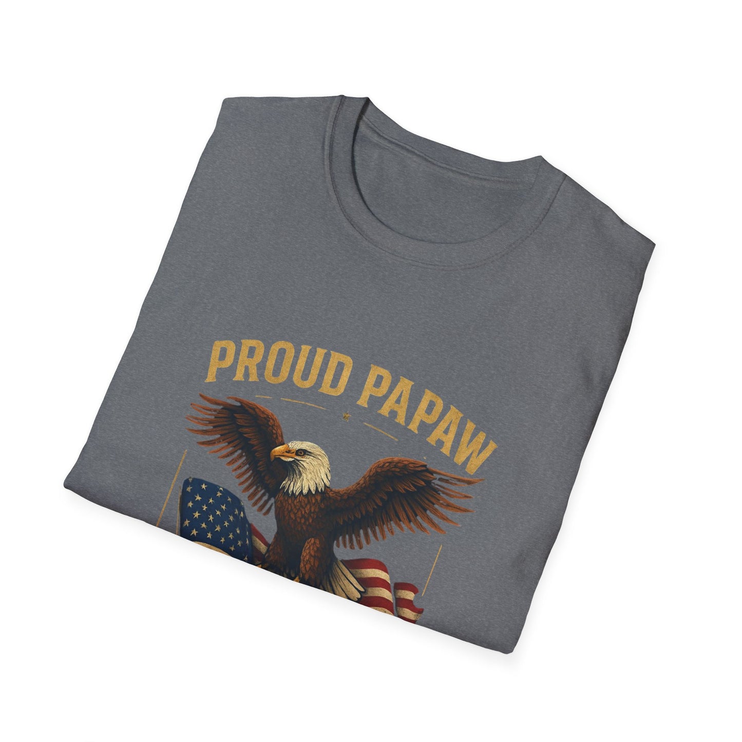 Proud Papaw Eagle with American Flag T-Shirt | Served with Honor, Air Force Theme